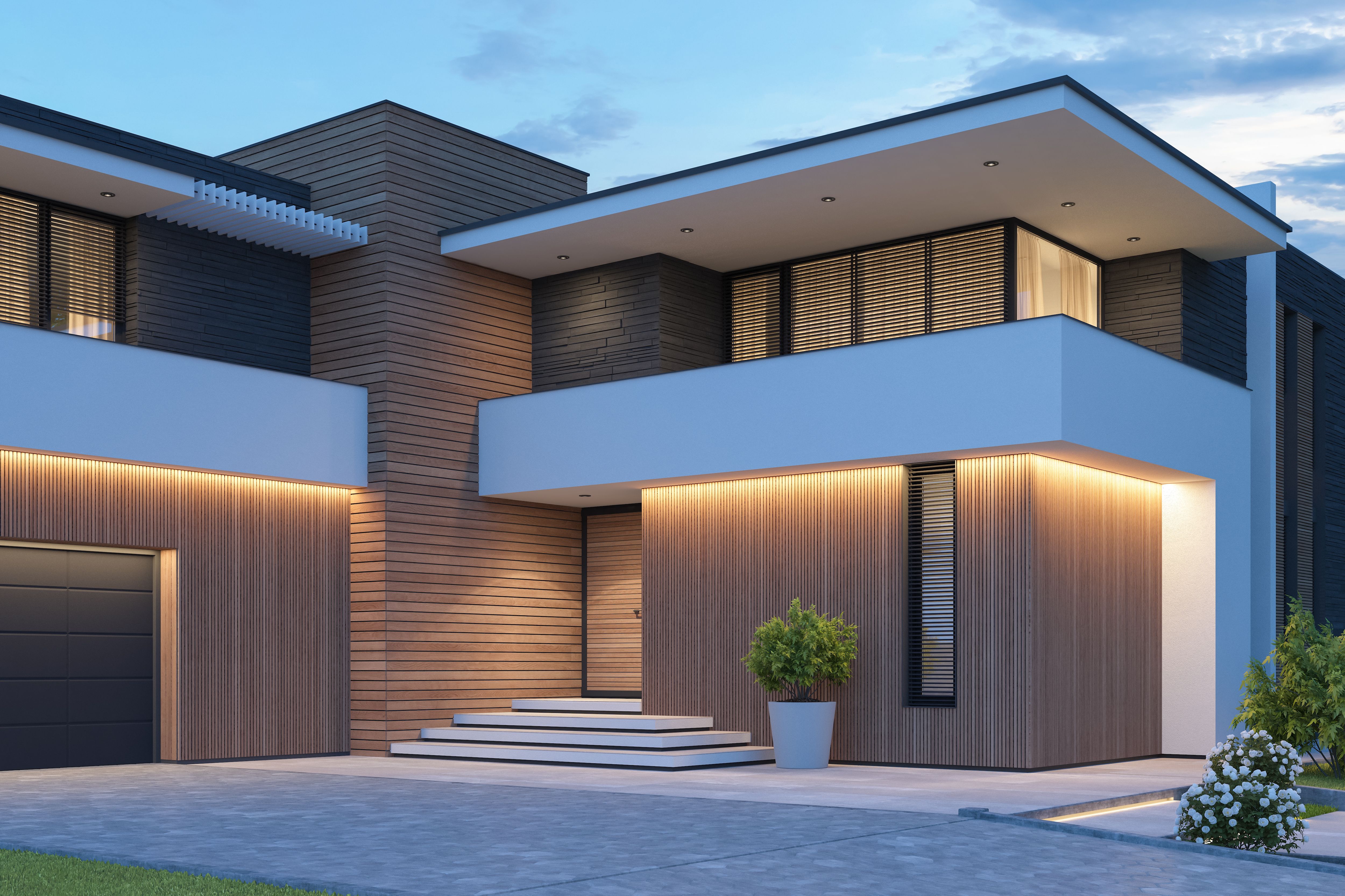 modern home facade