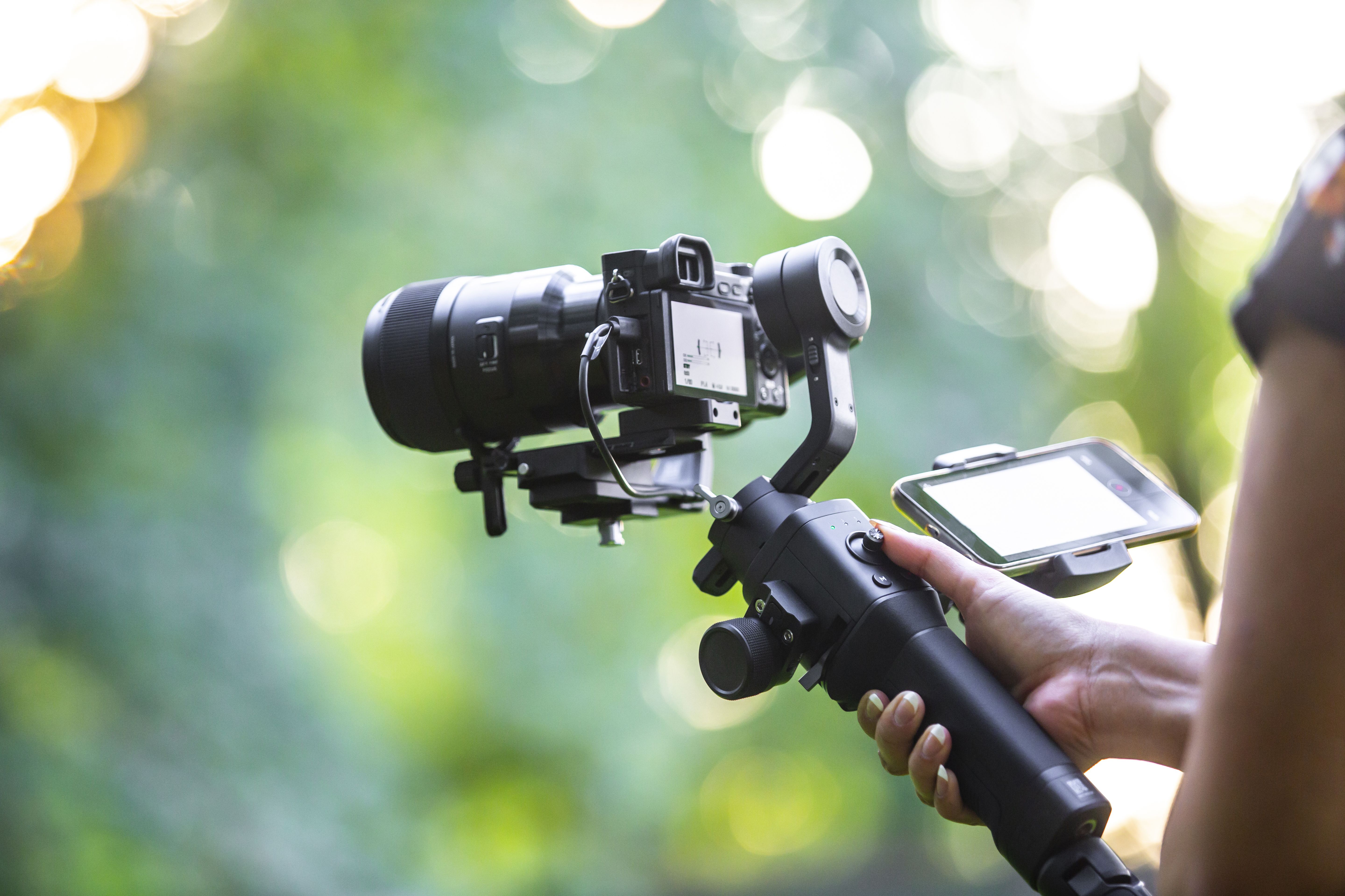filmmaker using gimbal