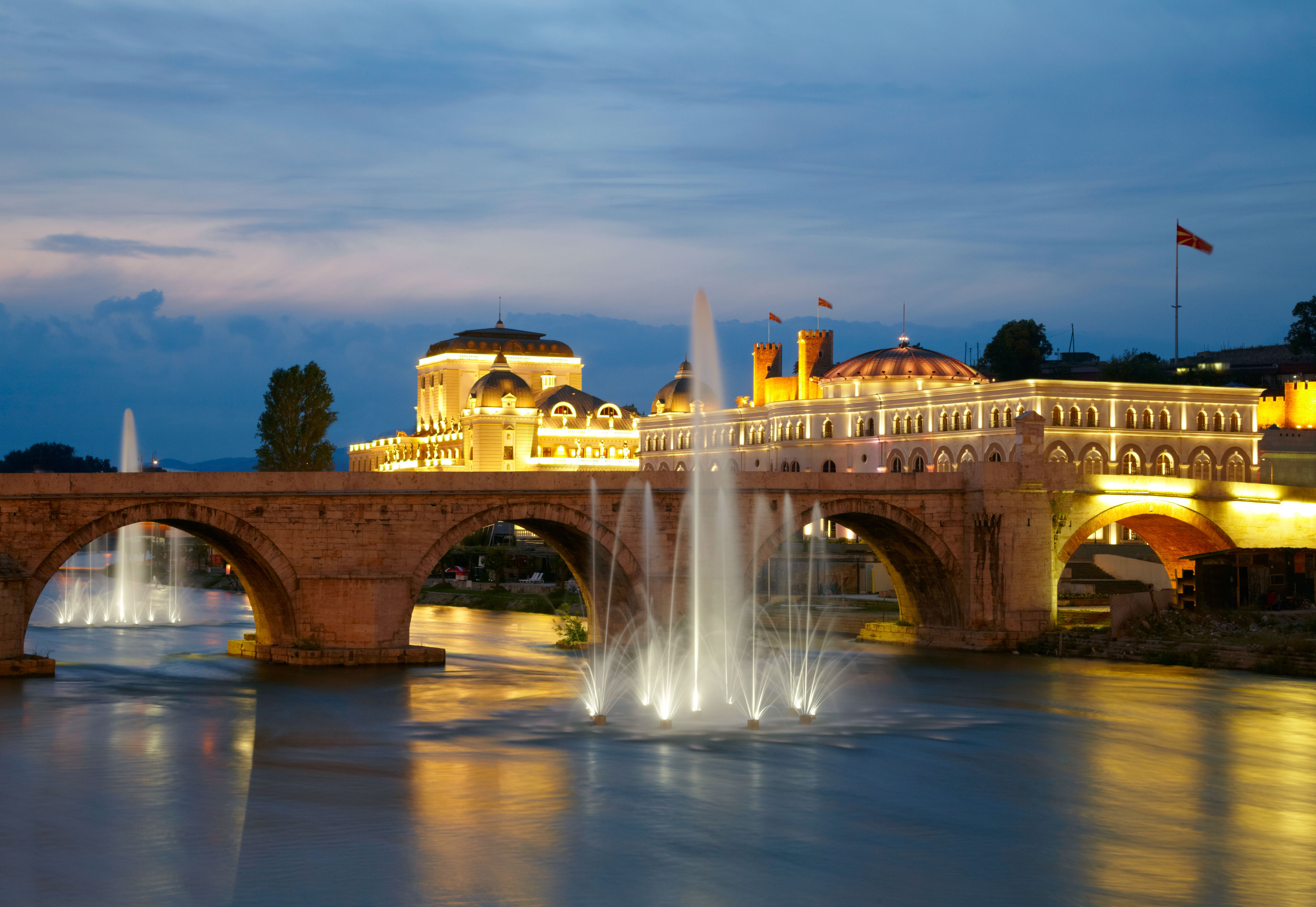 Macedonian's capital city Skopje. Old stone bridge