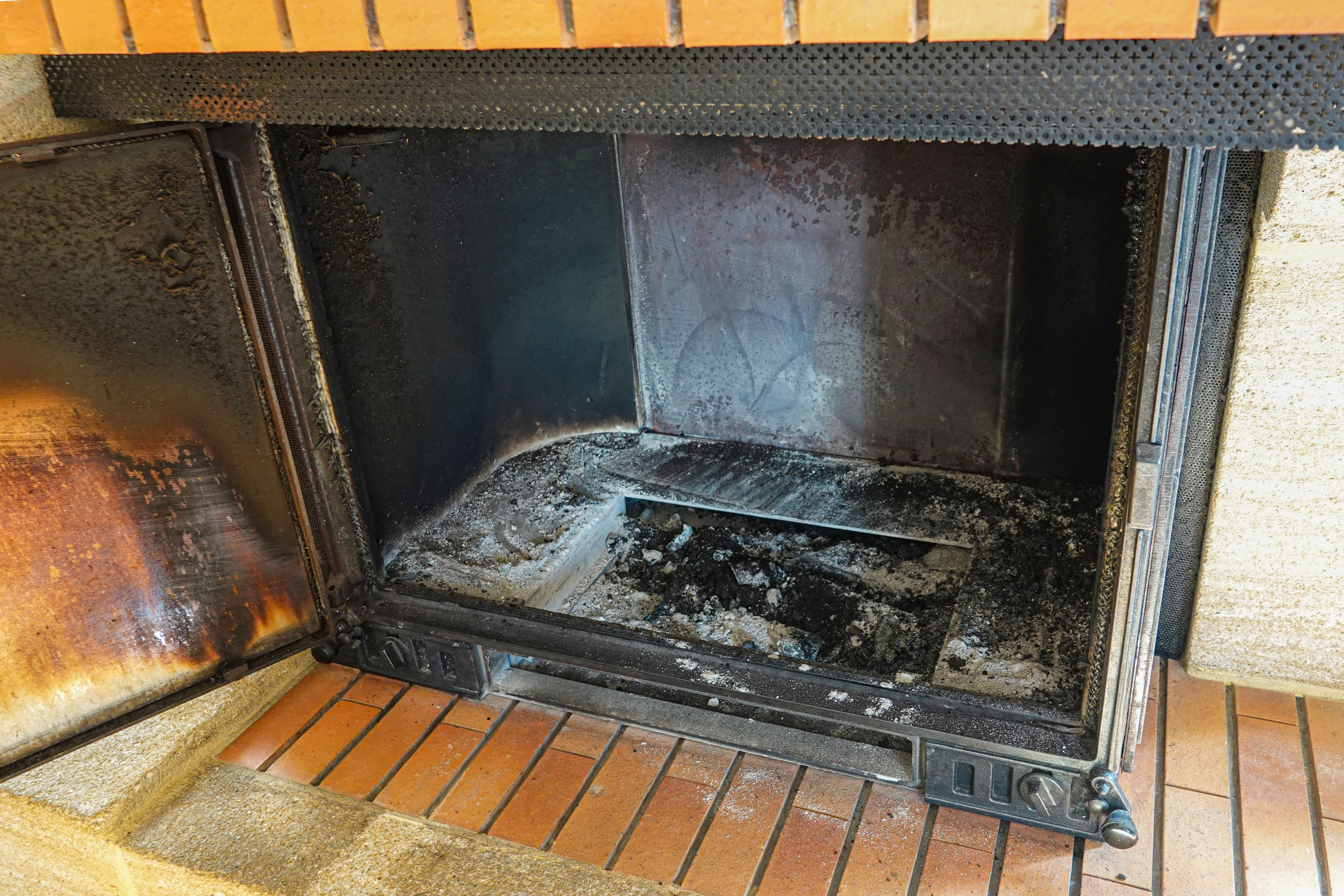 soot cleaning fireplace