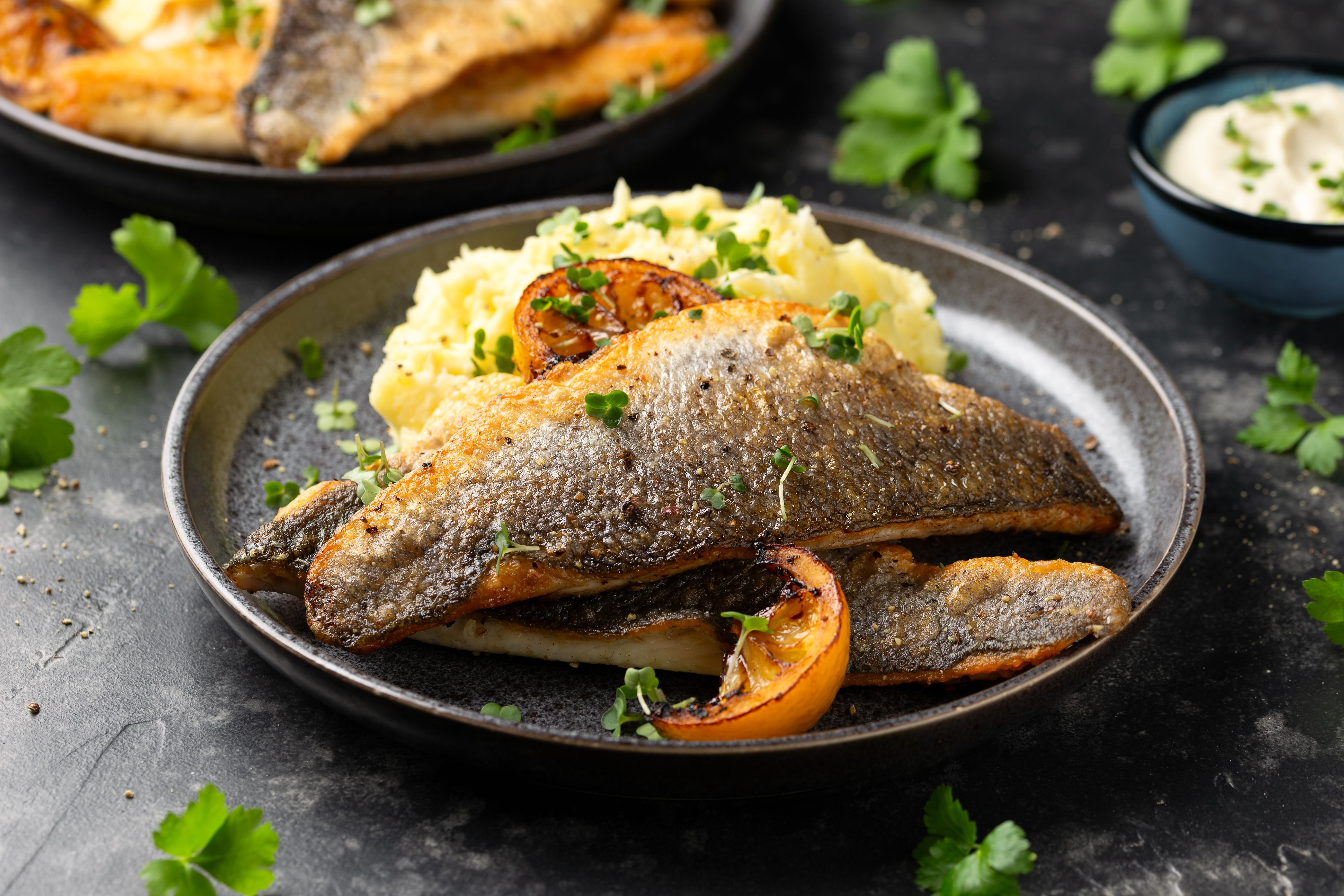 pan-fried sea bass