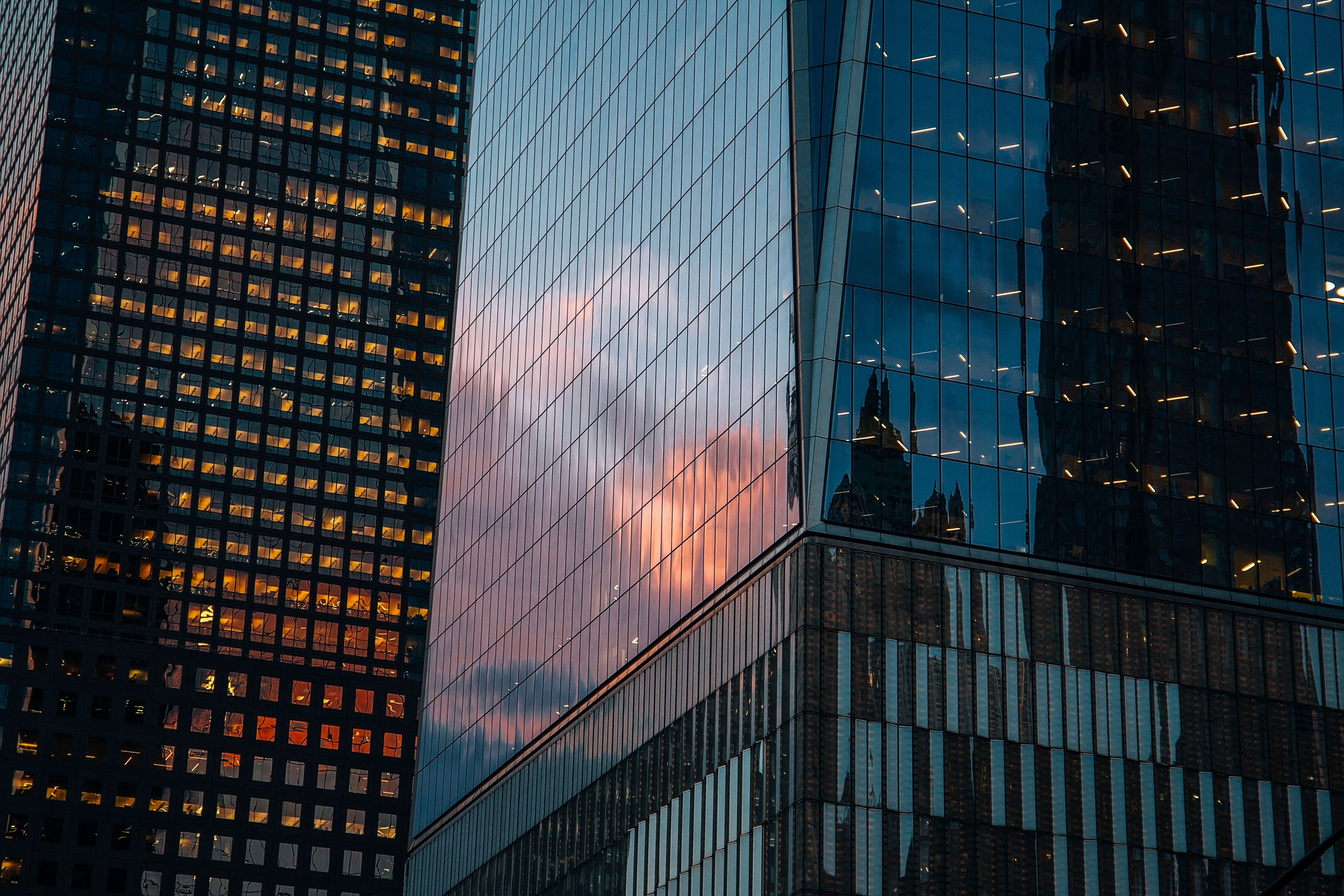 Low Angle View Of Modern Buildings Against Sky