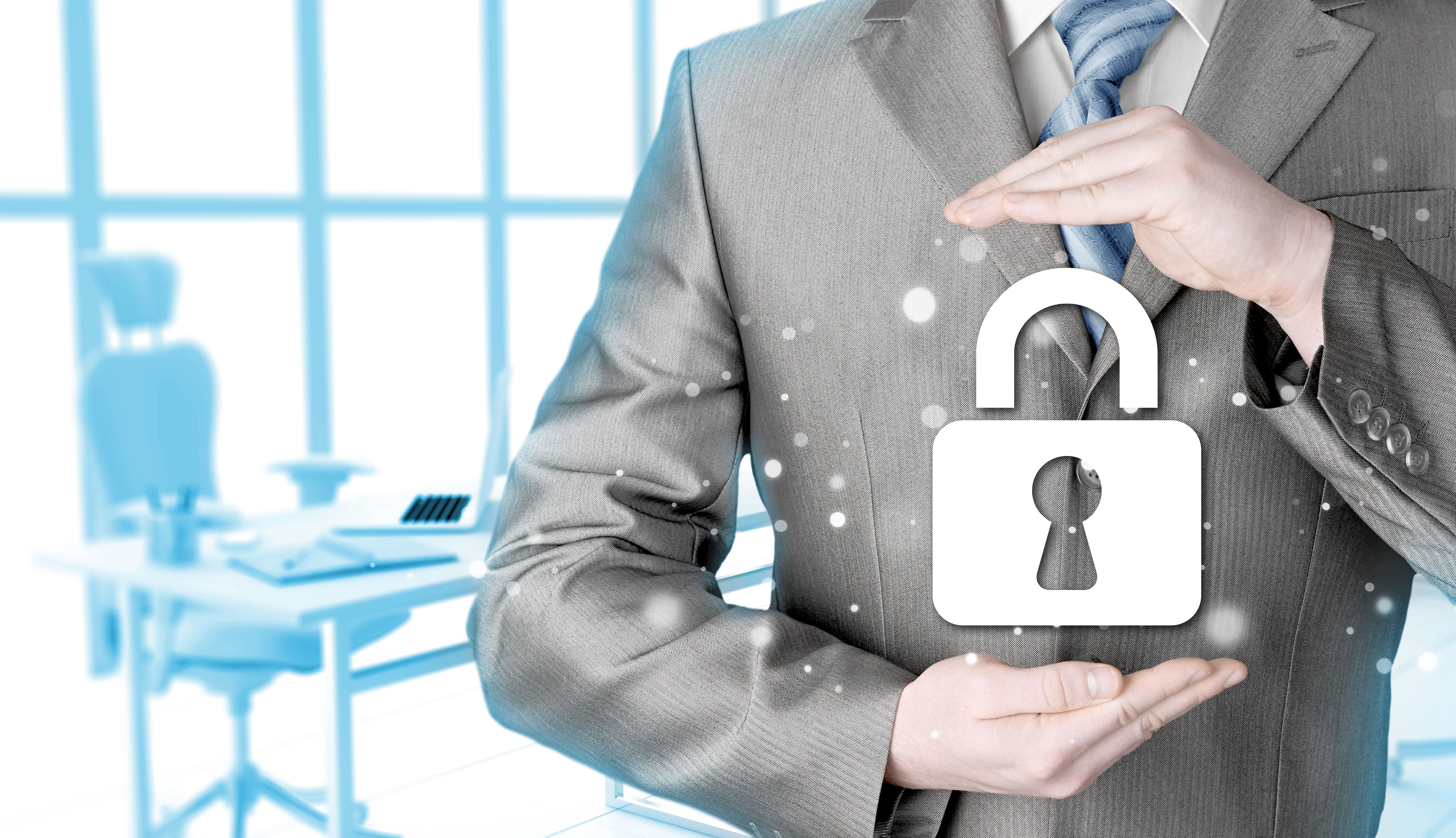 lock security businessman protect concept