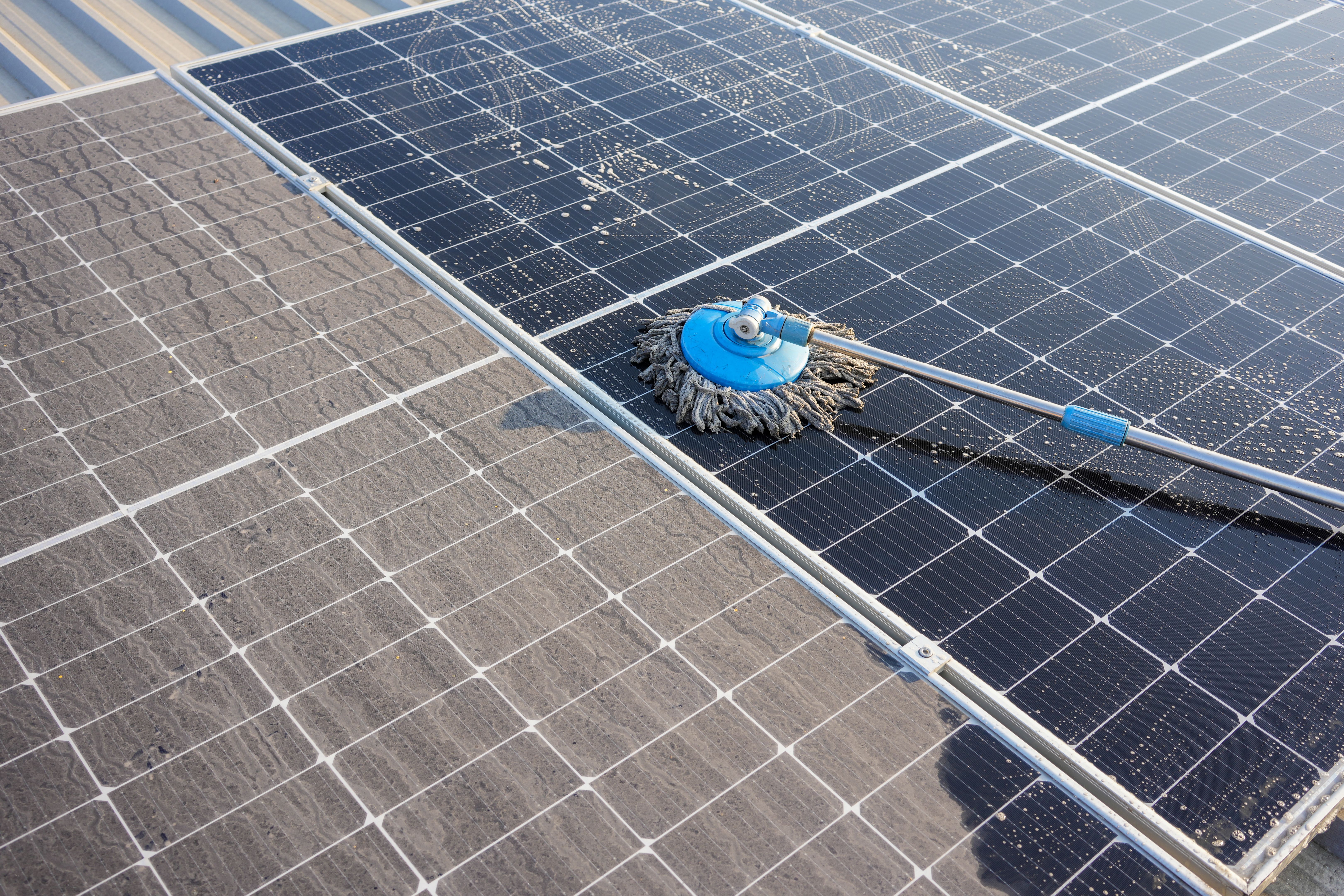 cleaning solar panels