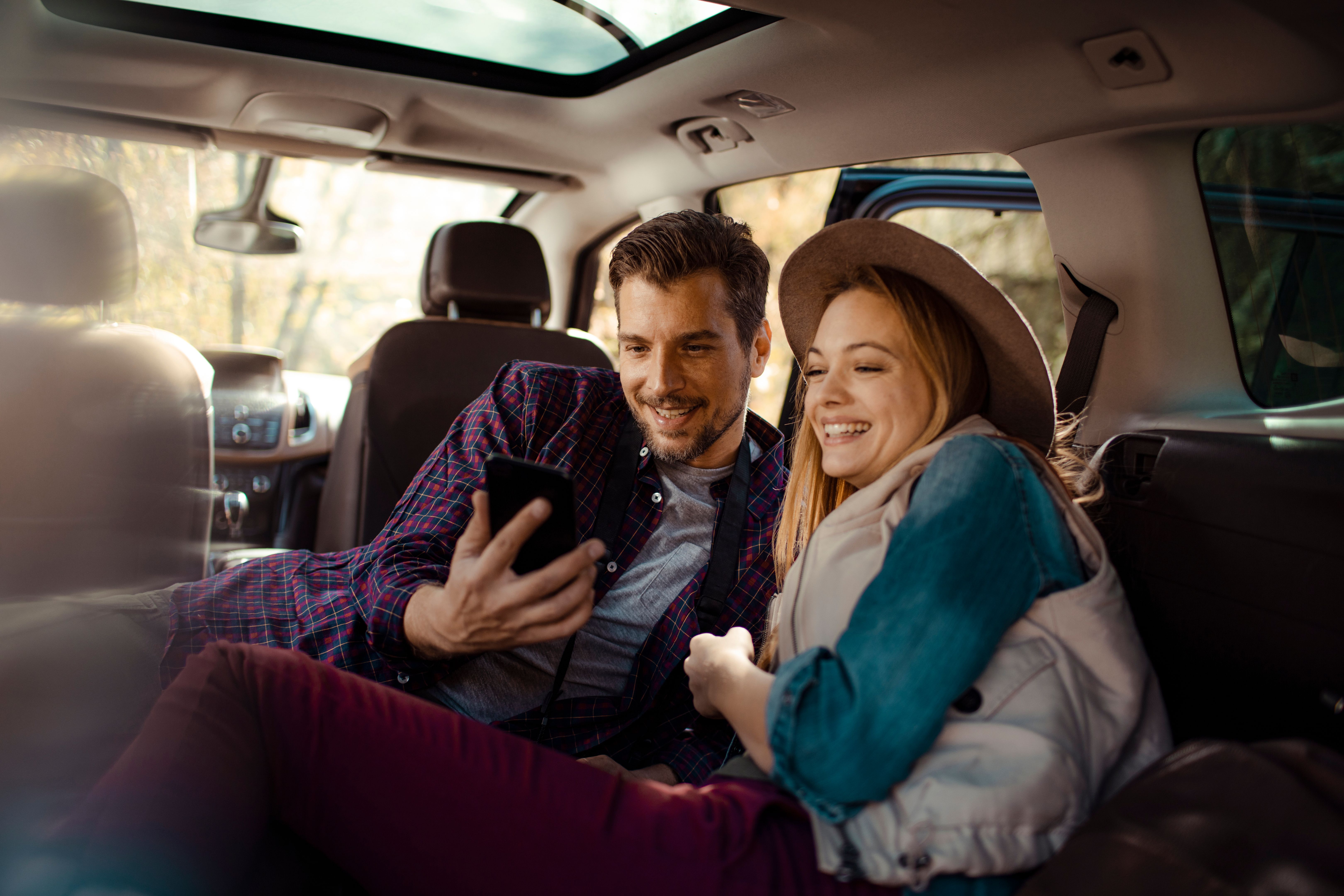 Couple using a Phone