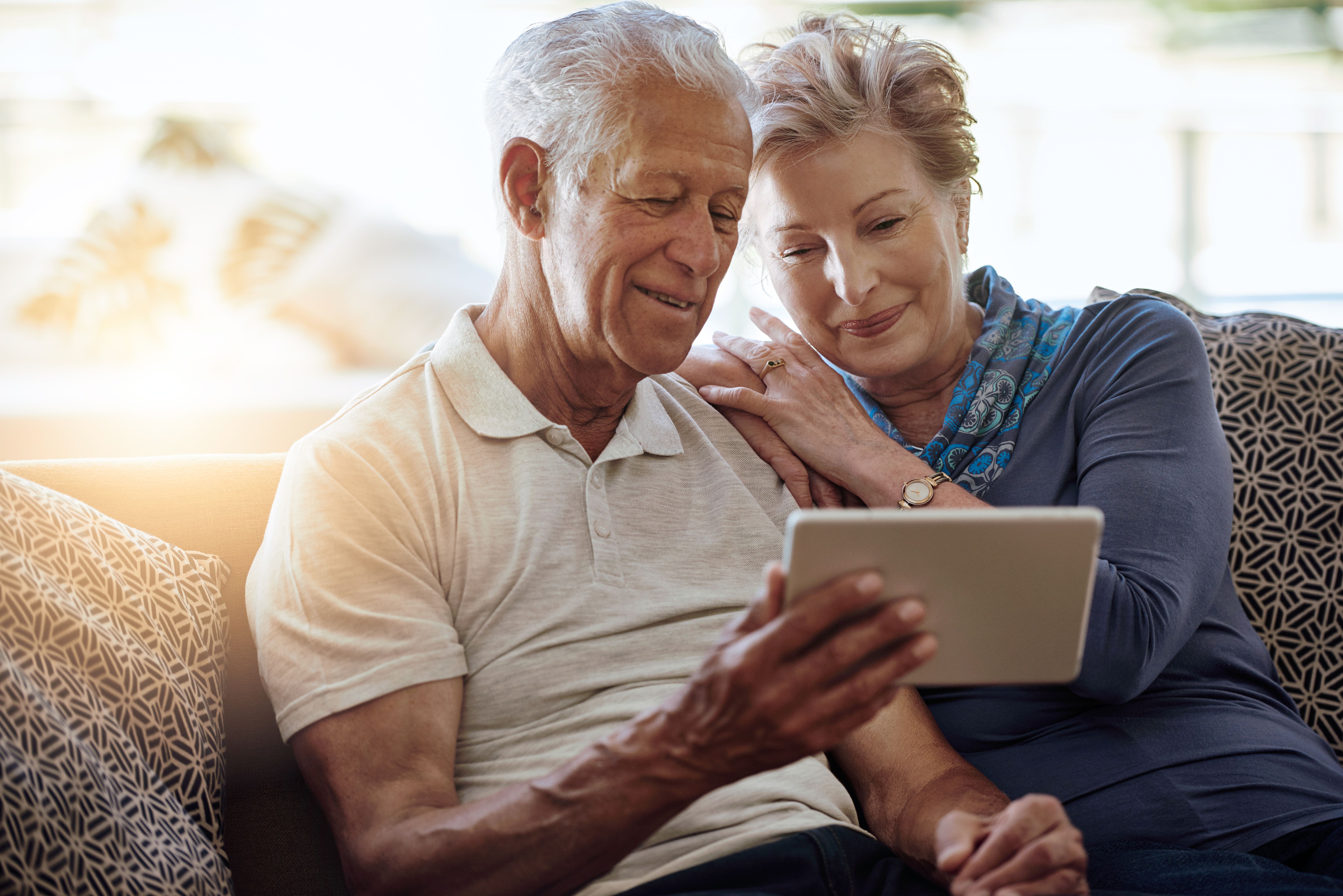 seniors using tablets
