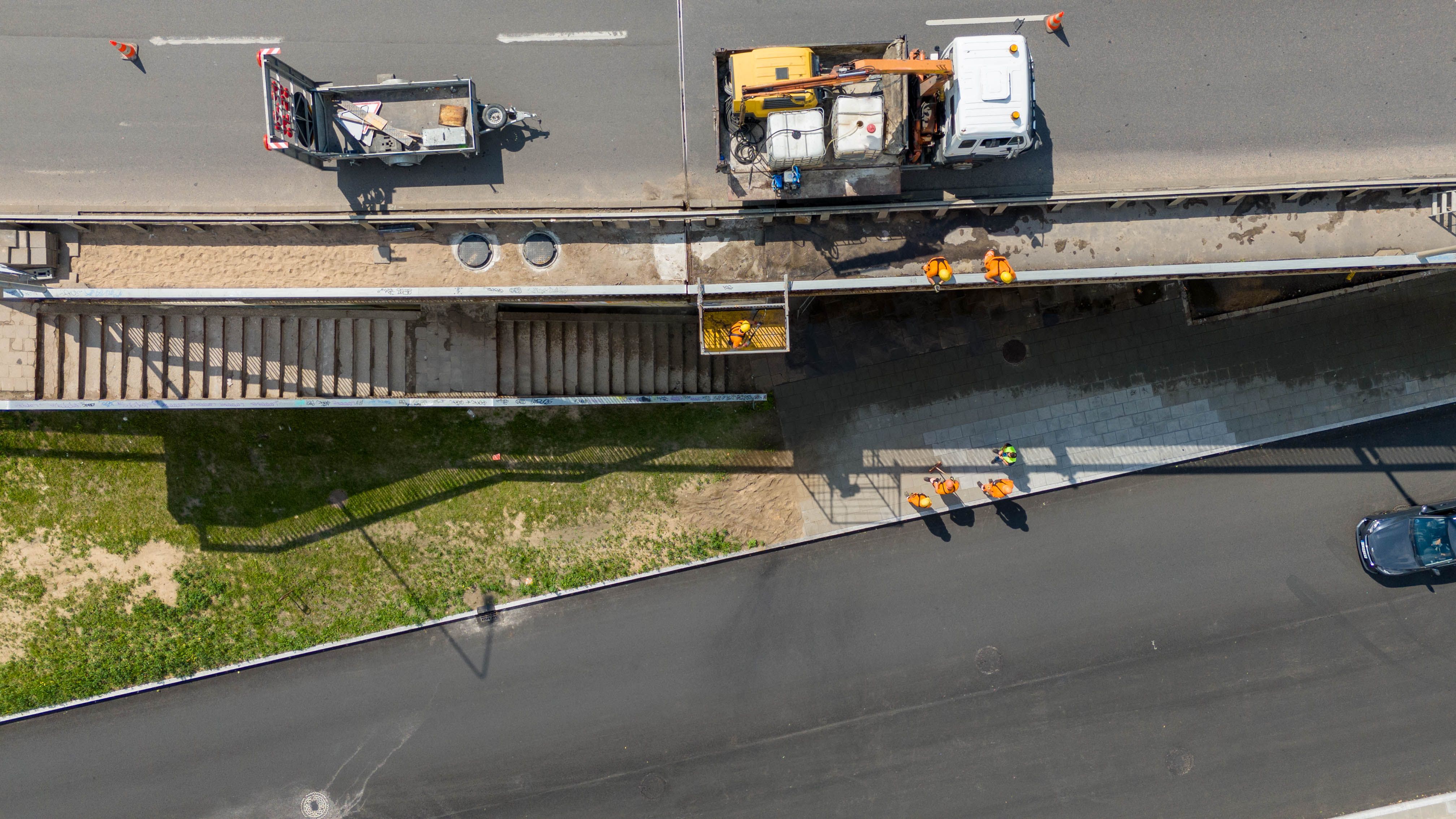Construction Work on a bridge side