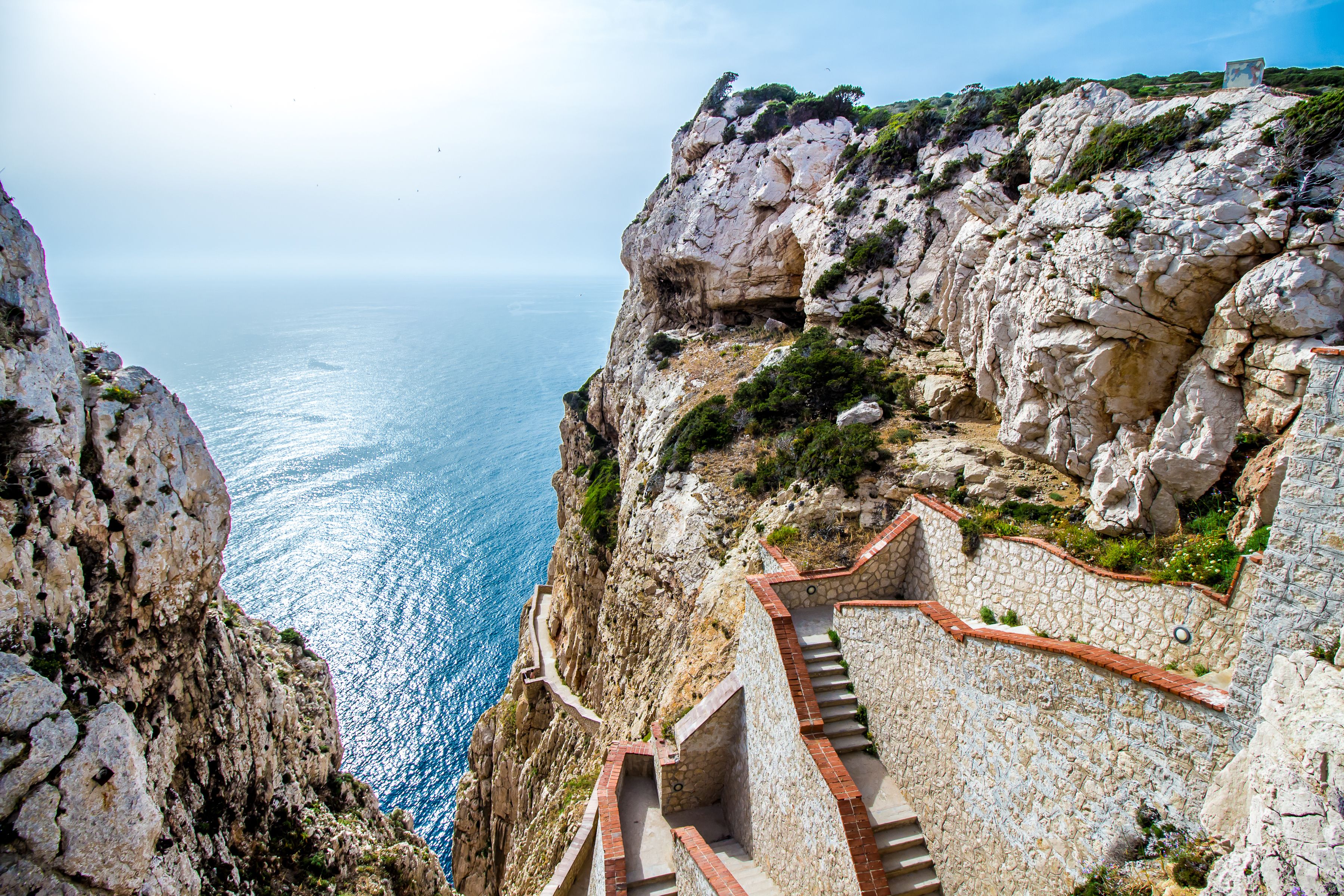 Stairway leading to the Neptune's Grotto,near Alghero