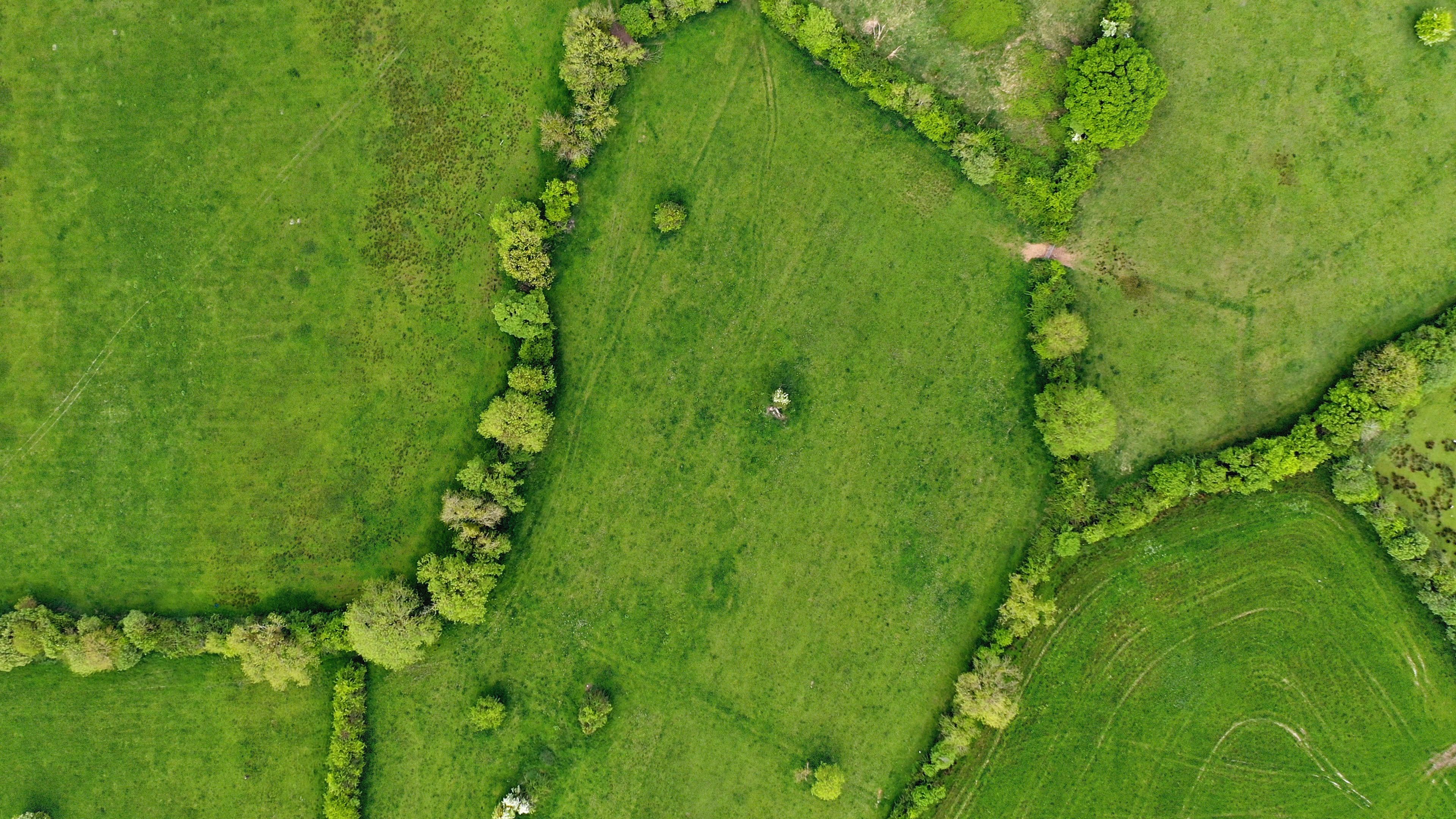 Directly above views of fields in Ireland