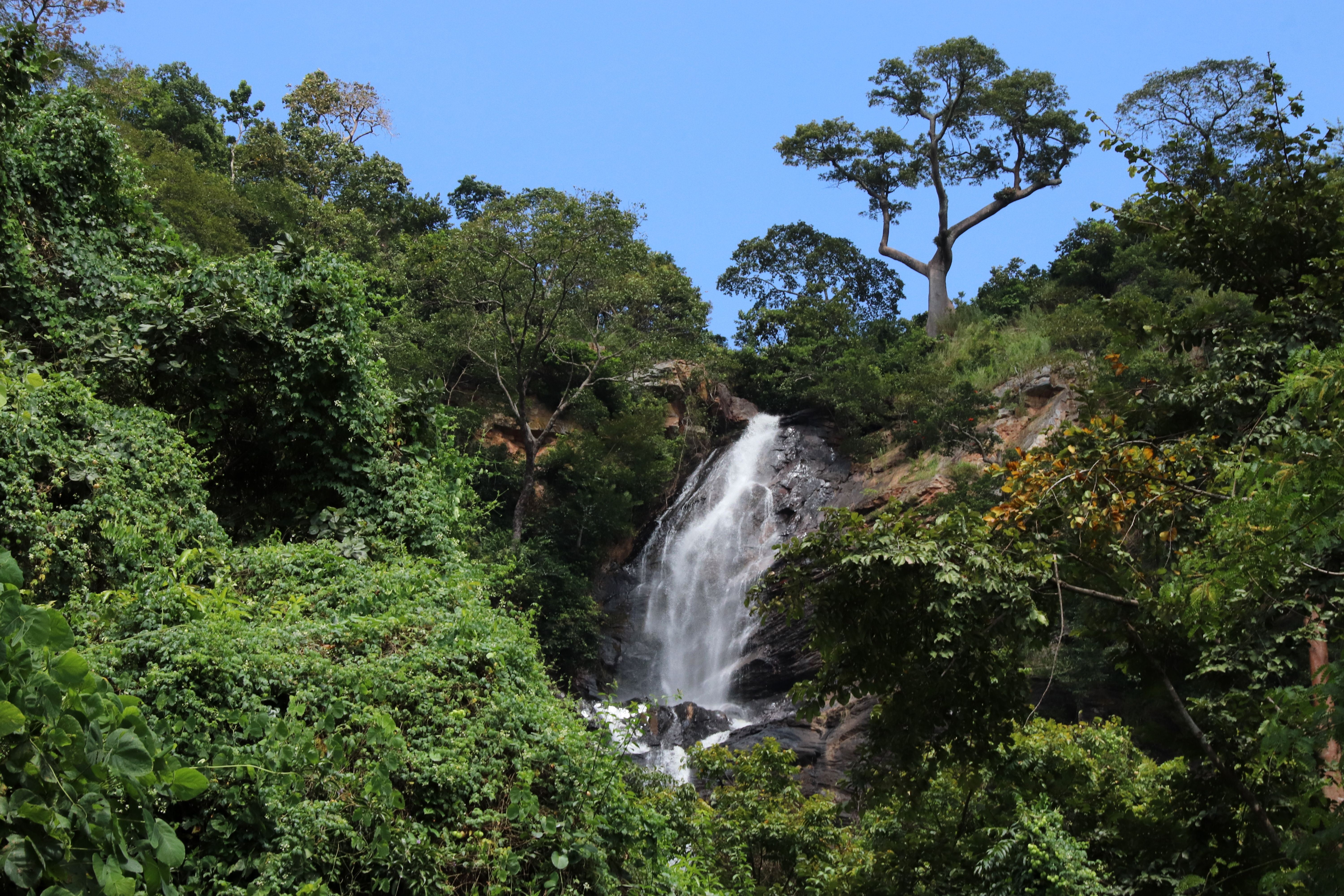 Vegetation and Scenery at Waterfall Cascade de Kpimé in Kpalimé, Togo, West Africa.