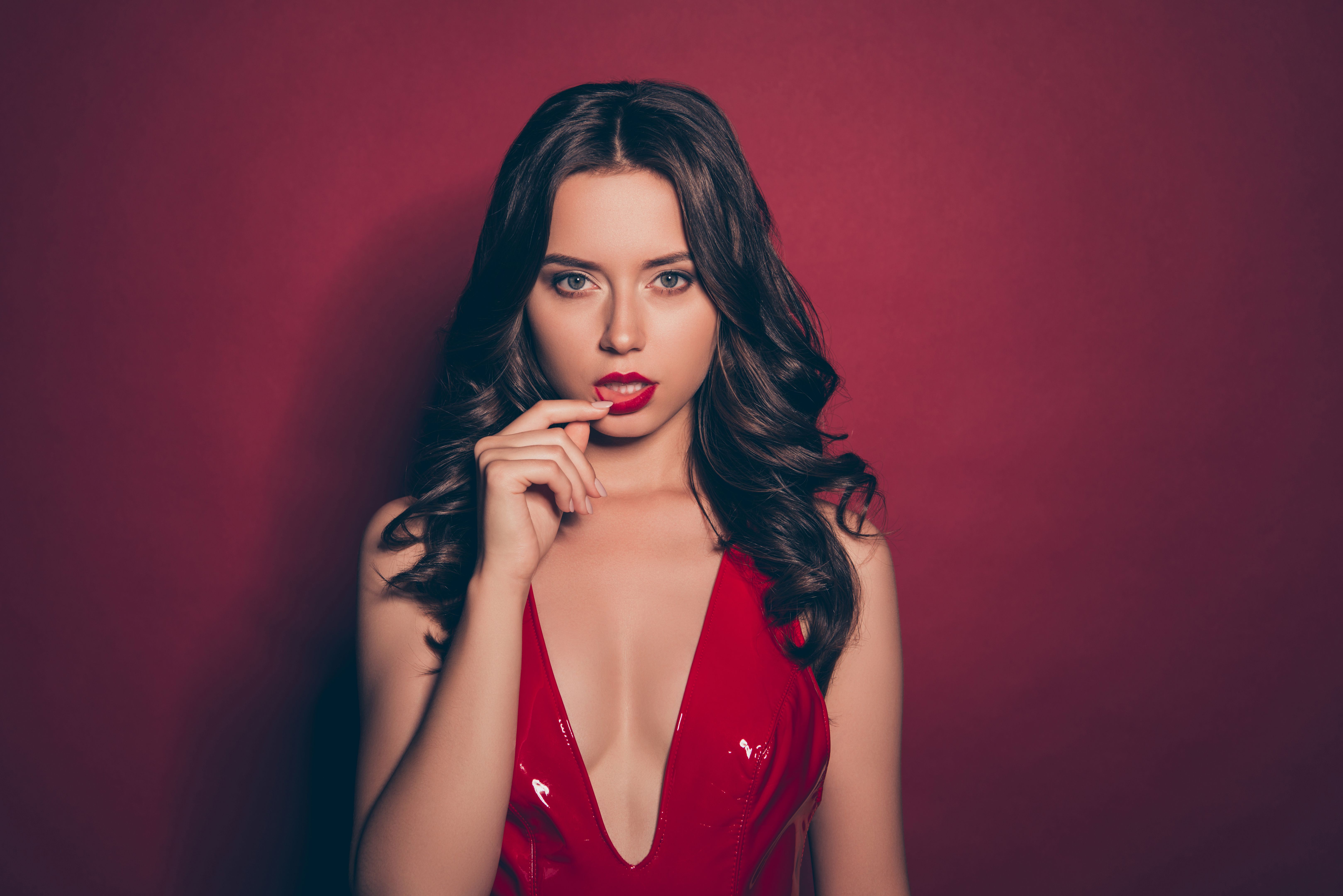 Attractive gorgeous pretty good-looking brunette lady with moder