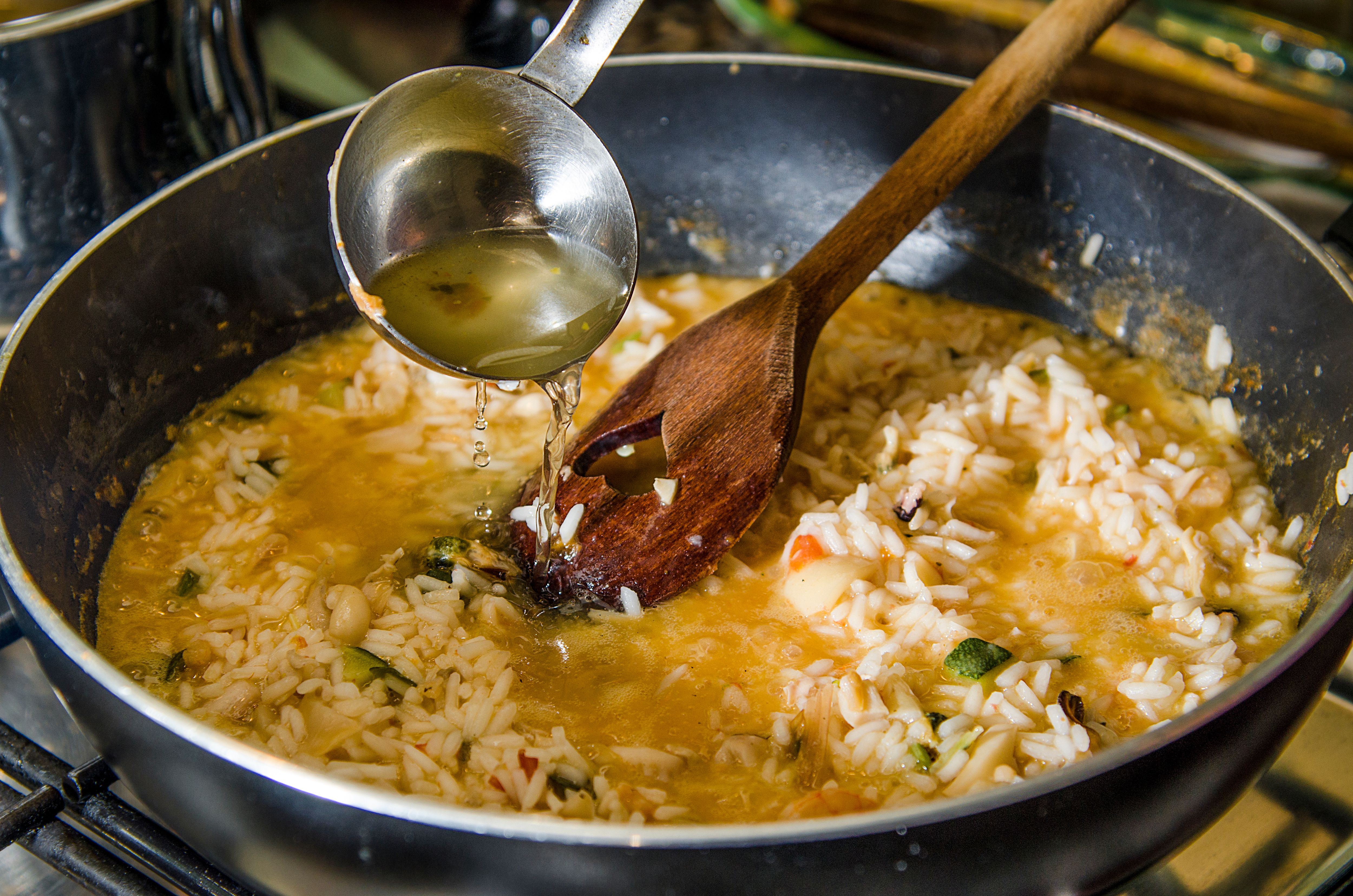 cooking risotto