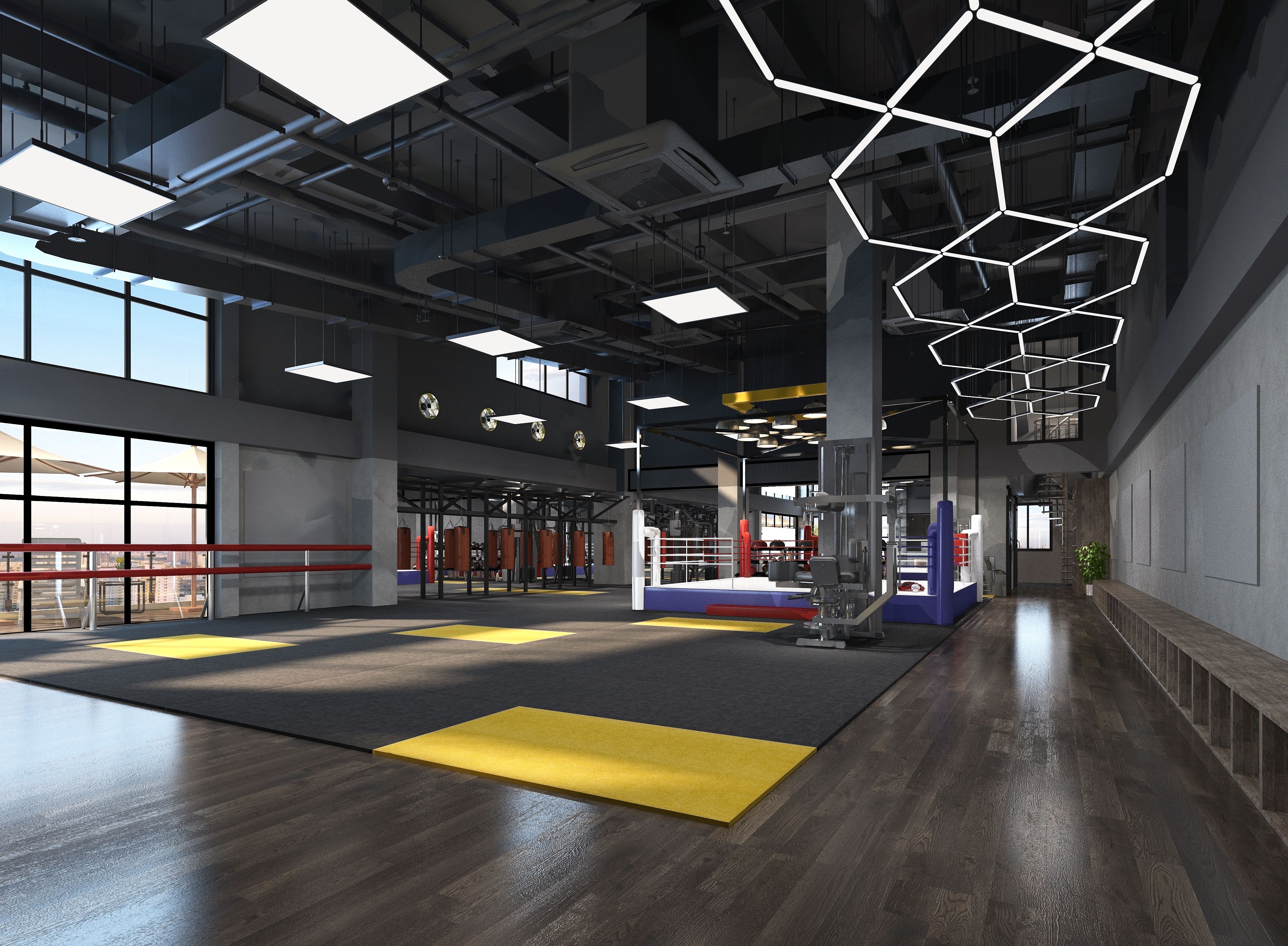 3d render fitness gym pilates center 3d render fitness gym pilates center