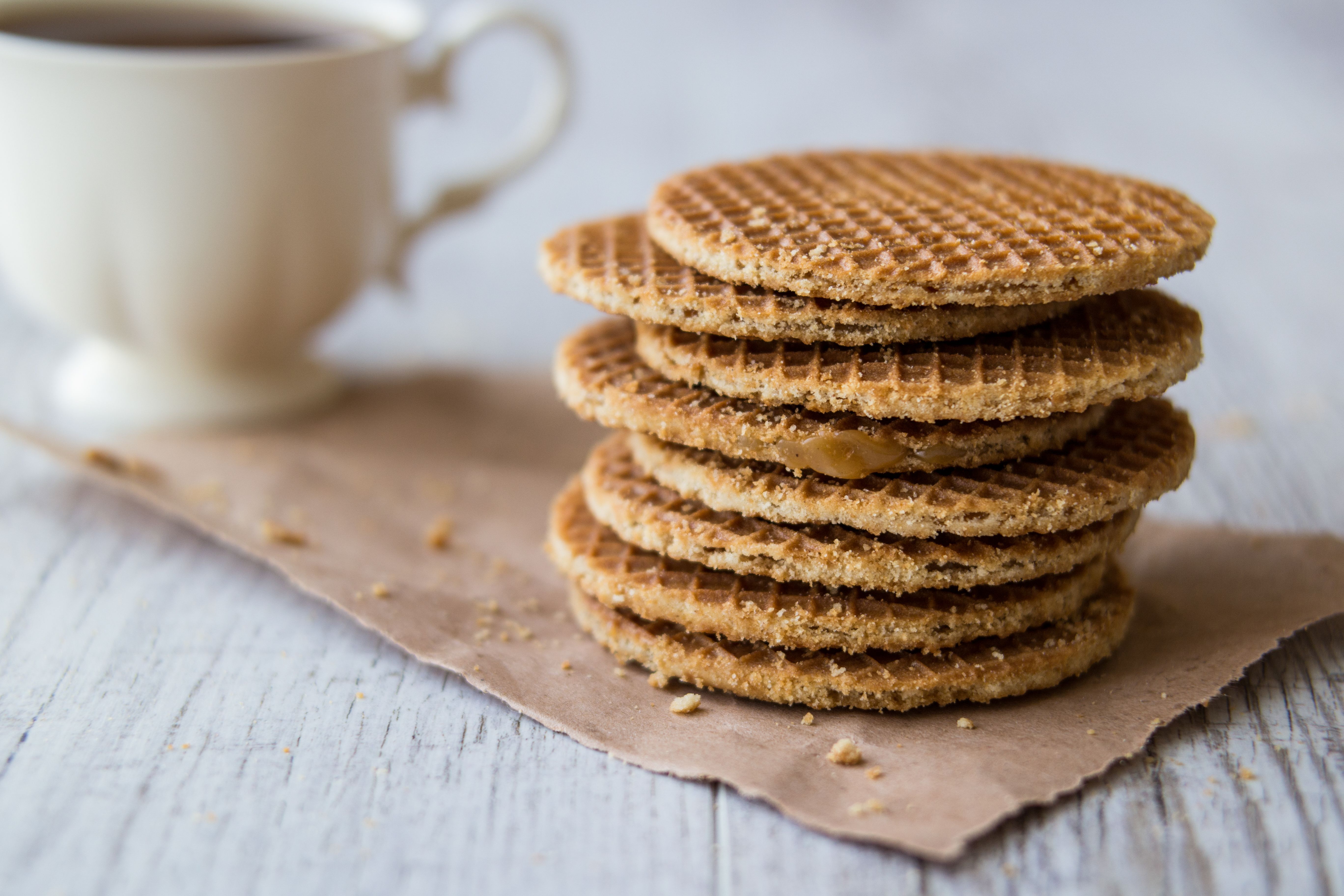 Stroopwafels / Caramel Dutch Waffles with tea or coffee.