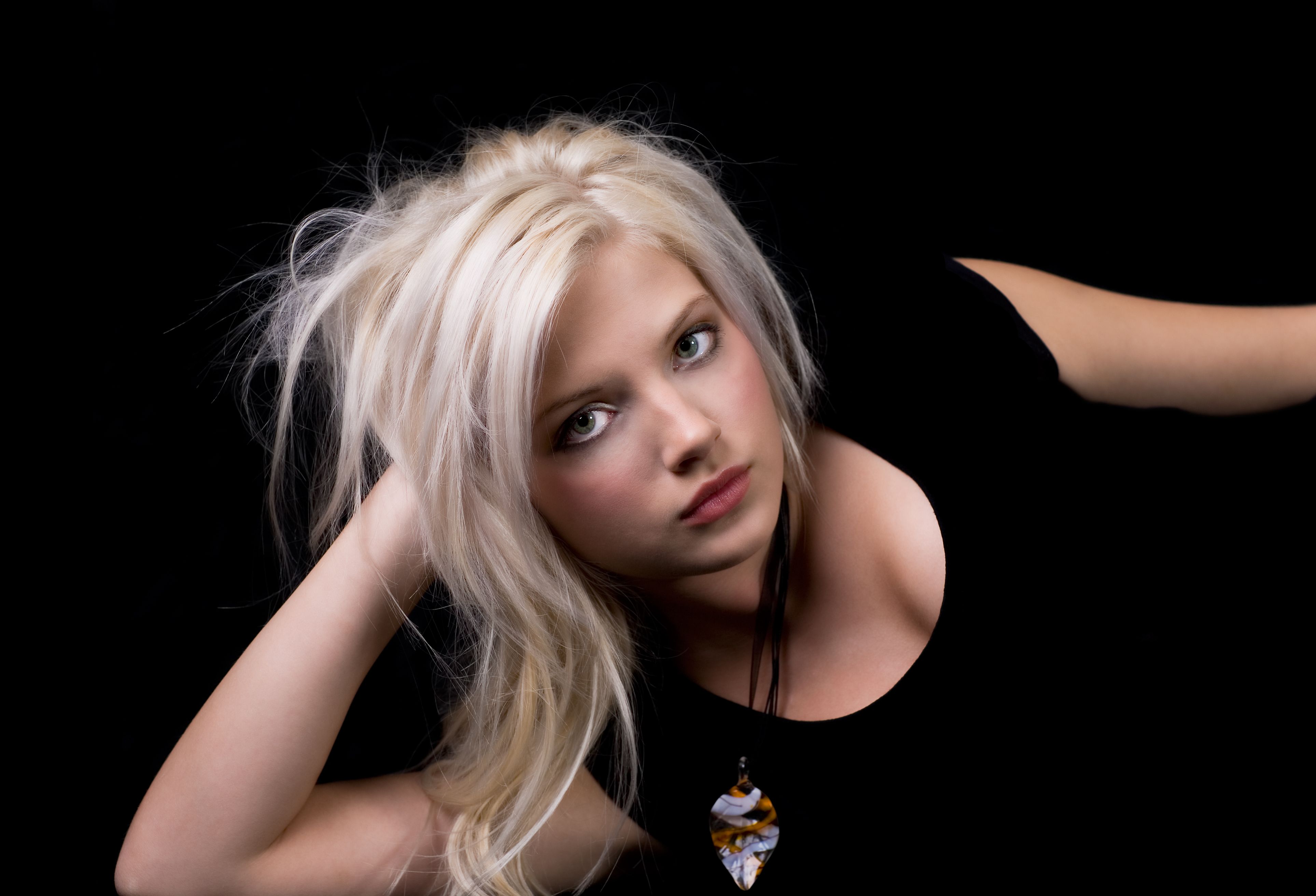 Laying girl portrait