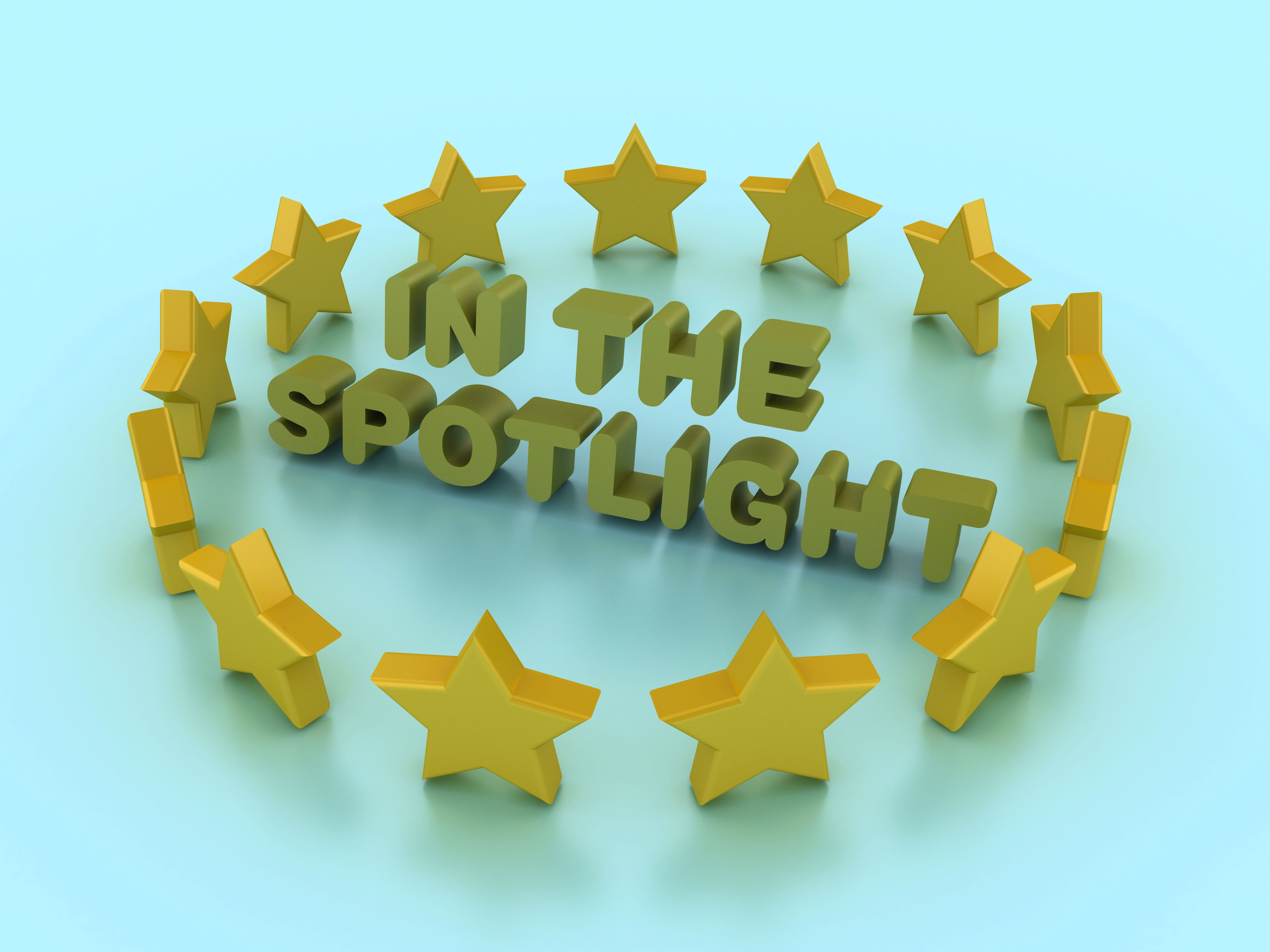 3D Stars with IN THE SPOTLIGHT Phrase