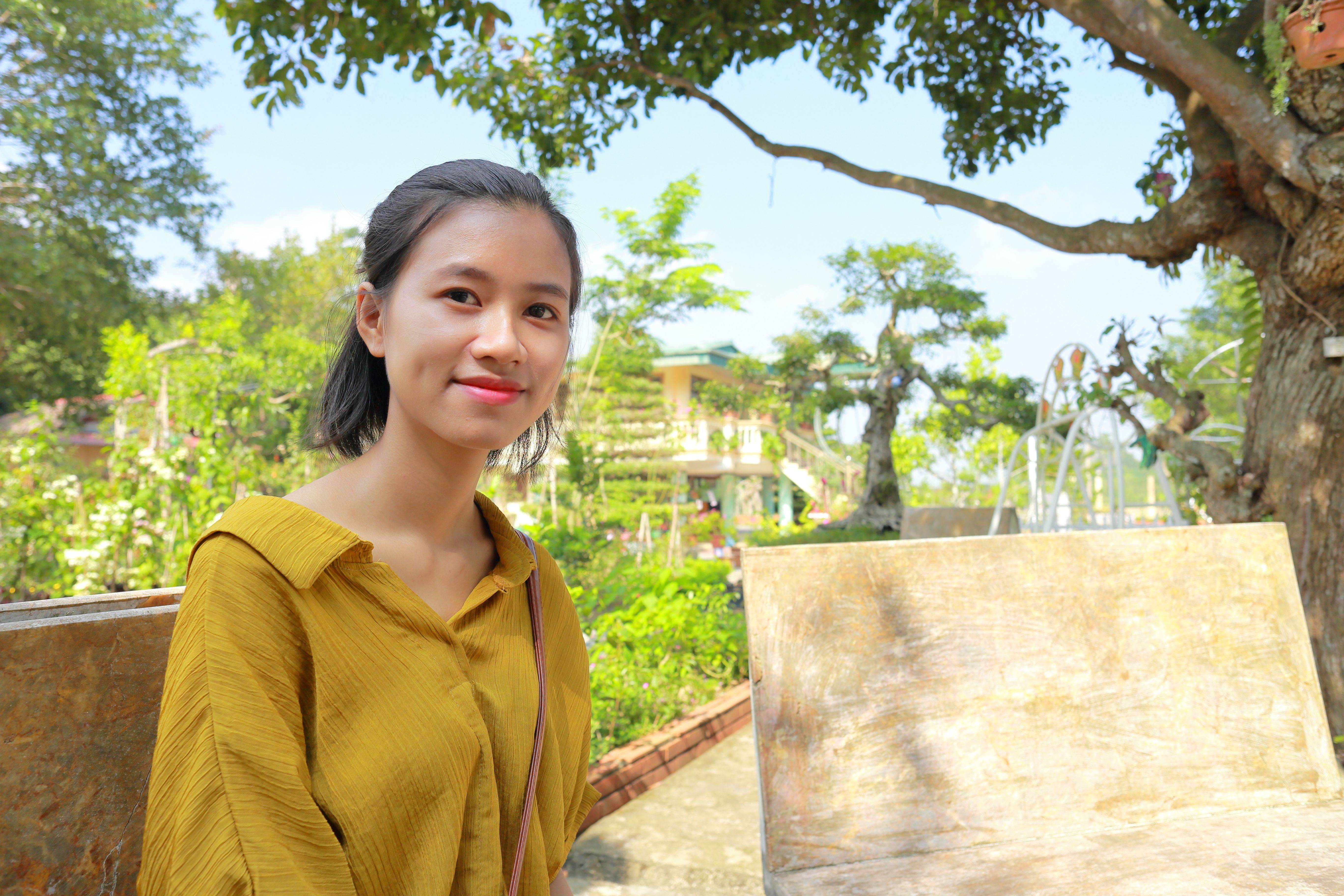 woman traveling to the country side of Vietnam