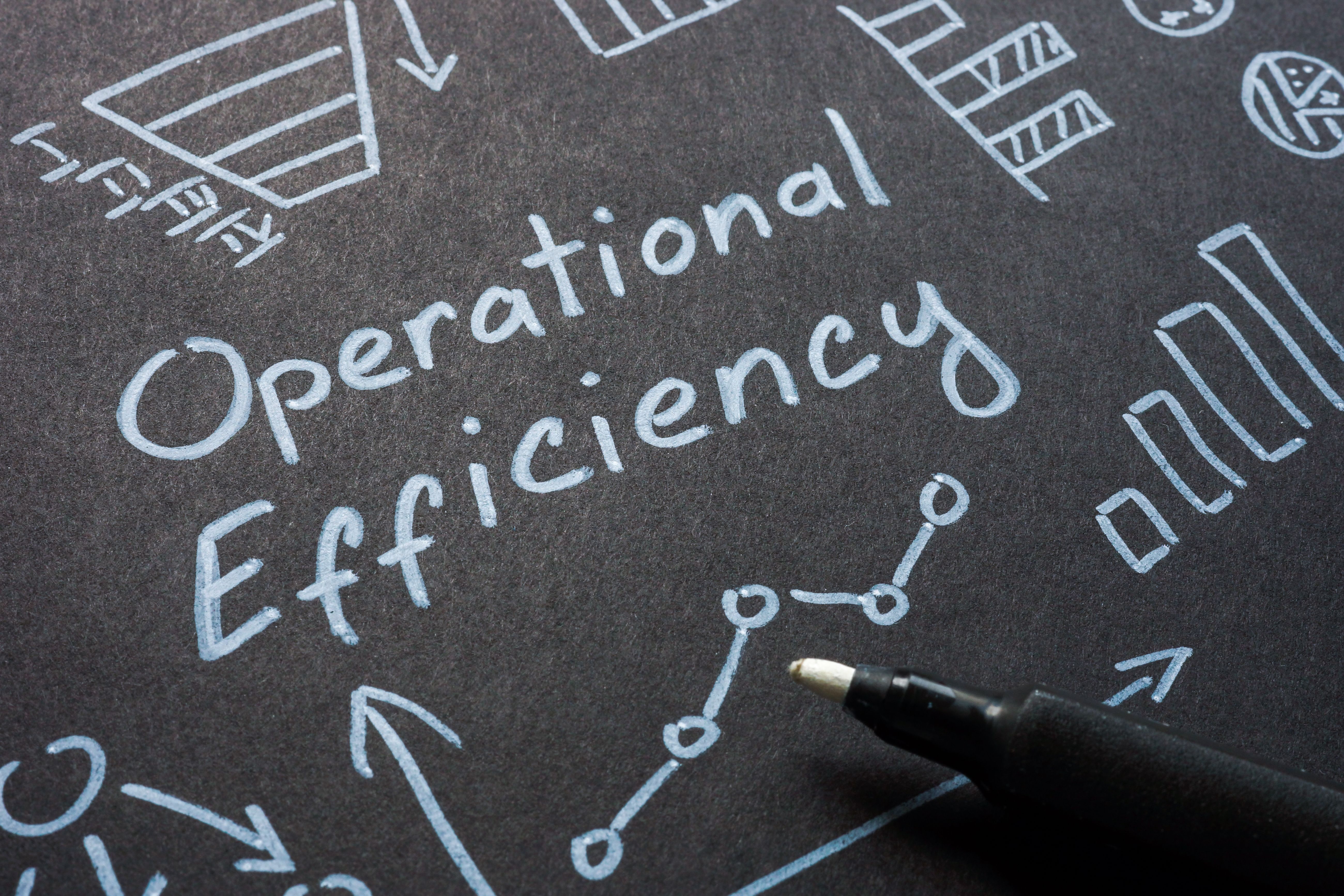 Graphs on operational efficiency. Productivity improvements.