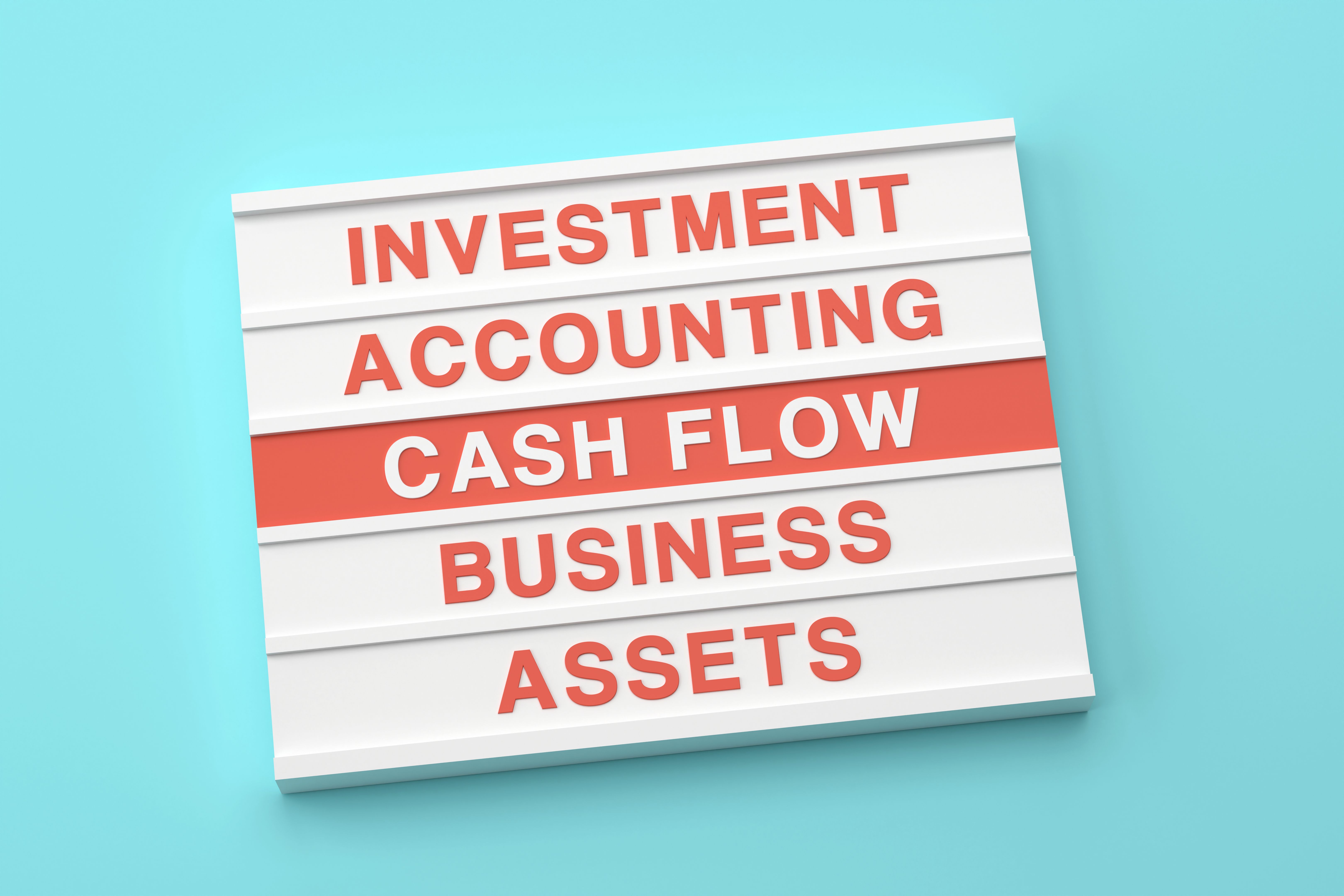 Cash Flow Related Words Written Lightbox