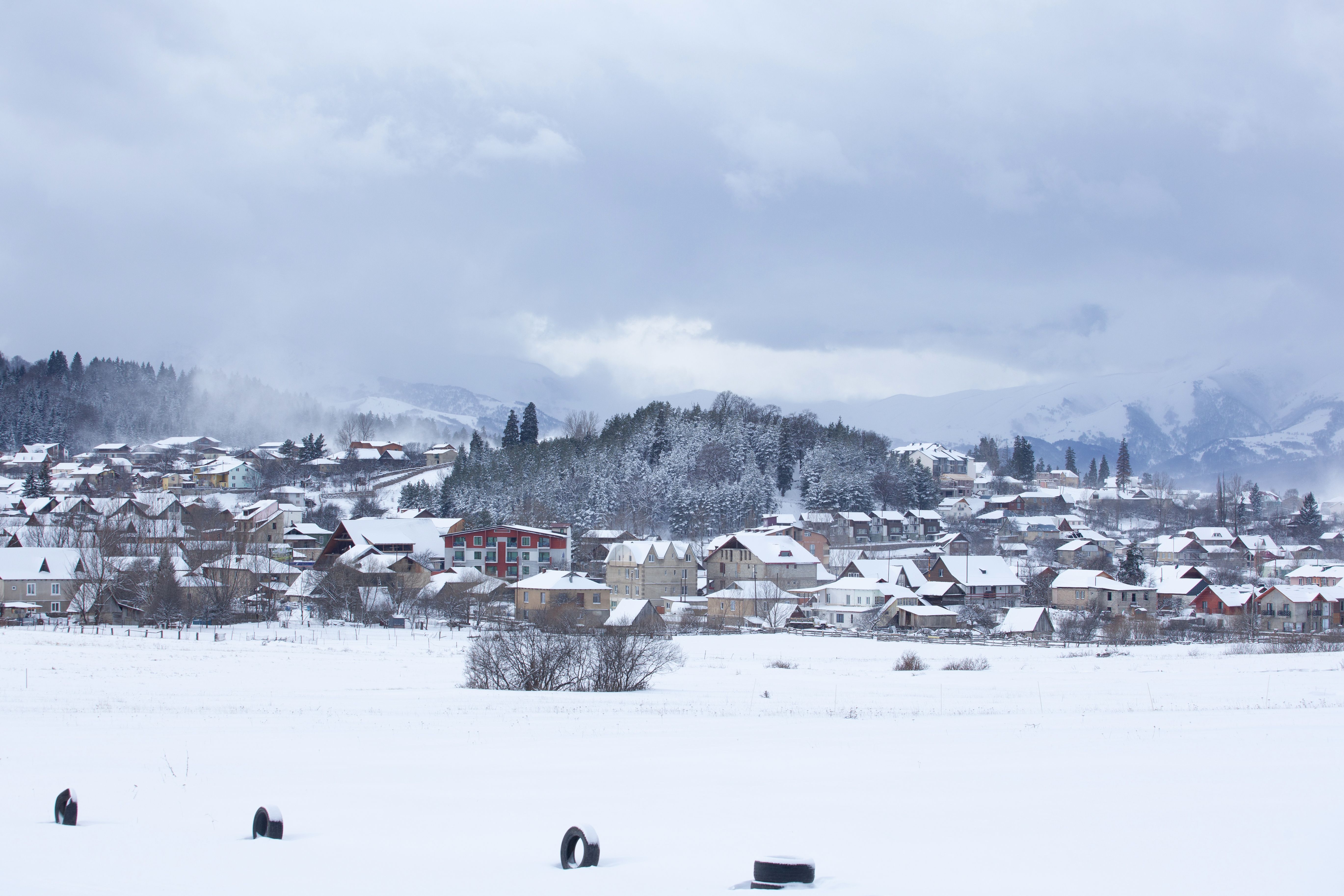 View of Bakuriani, winter resort in Georgia