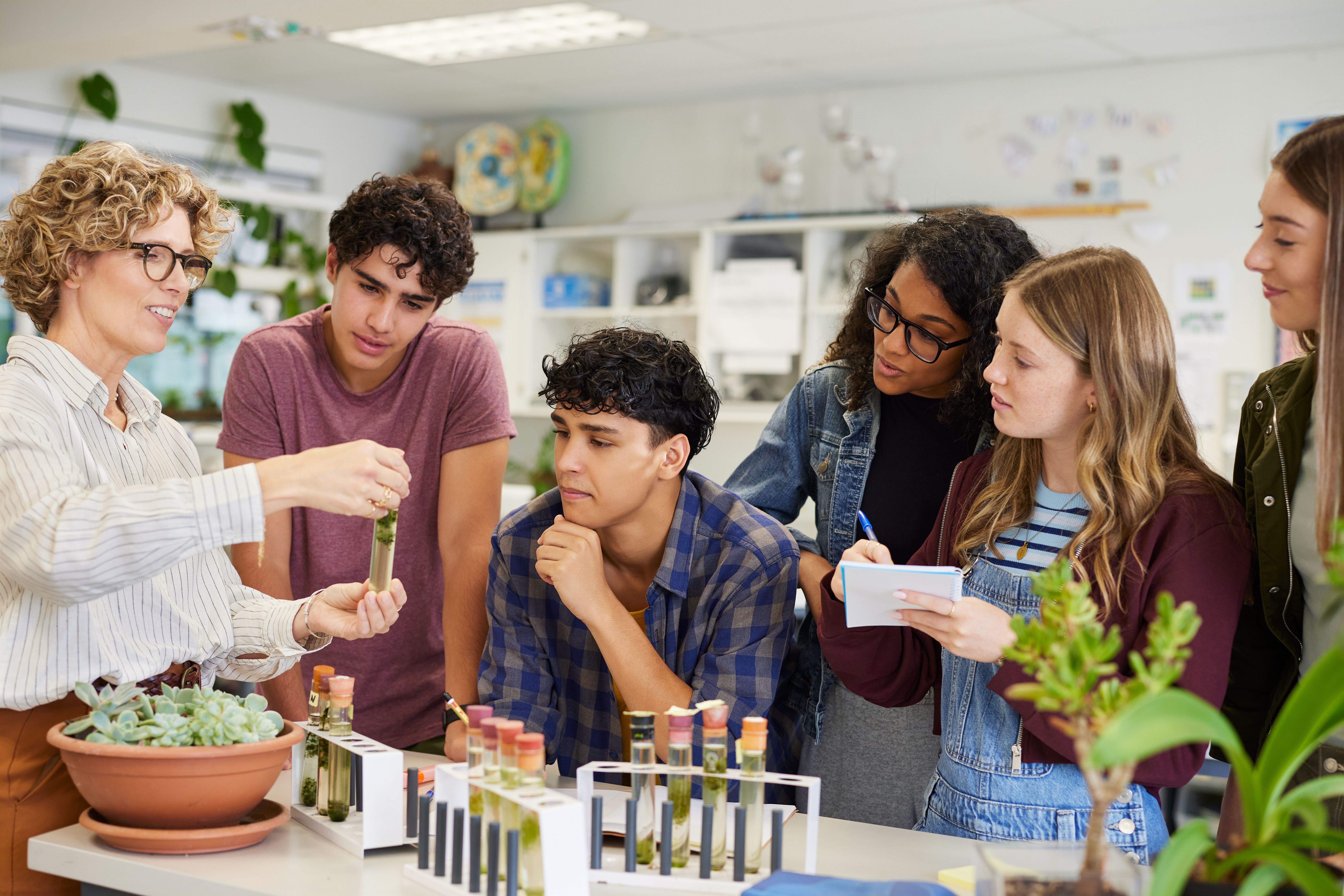 students learning biology
