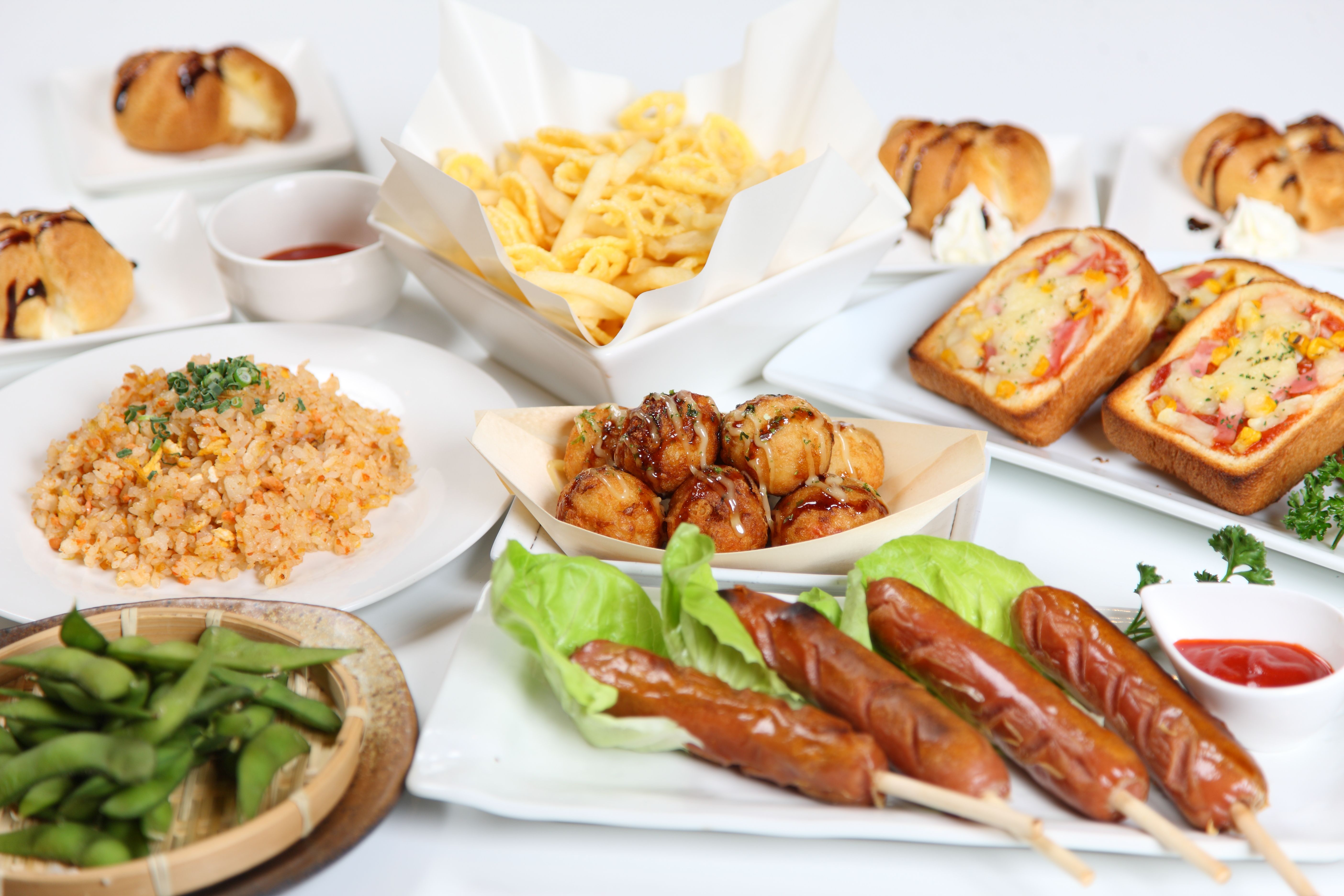 group shot of Japanese food dishes group shot of Japanese food dishes
