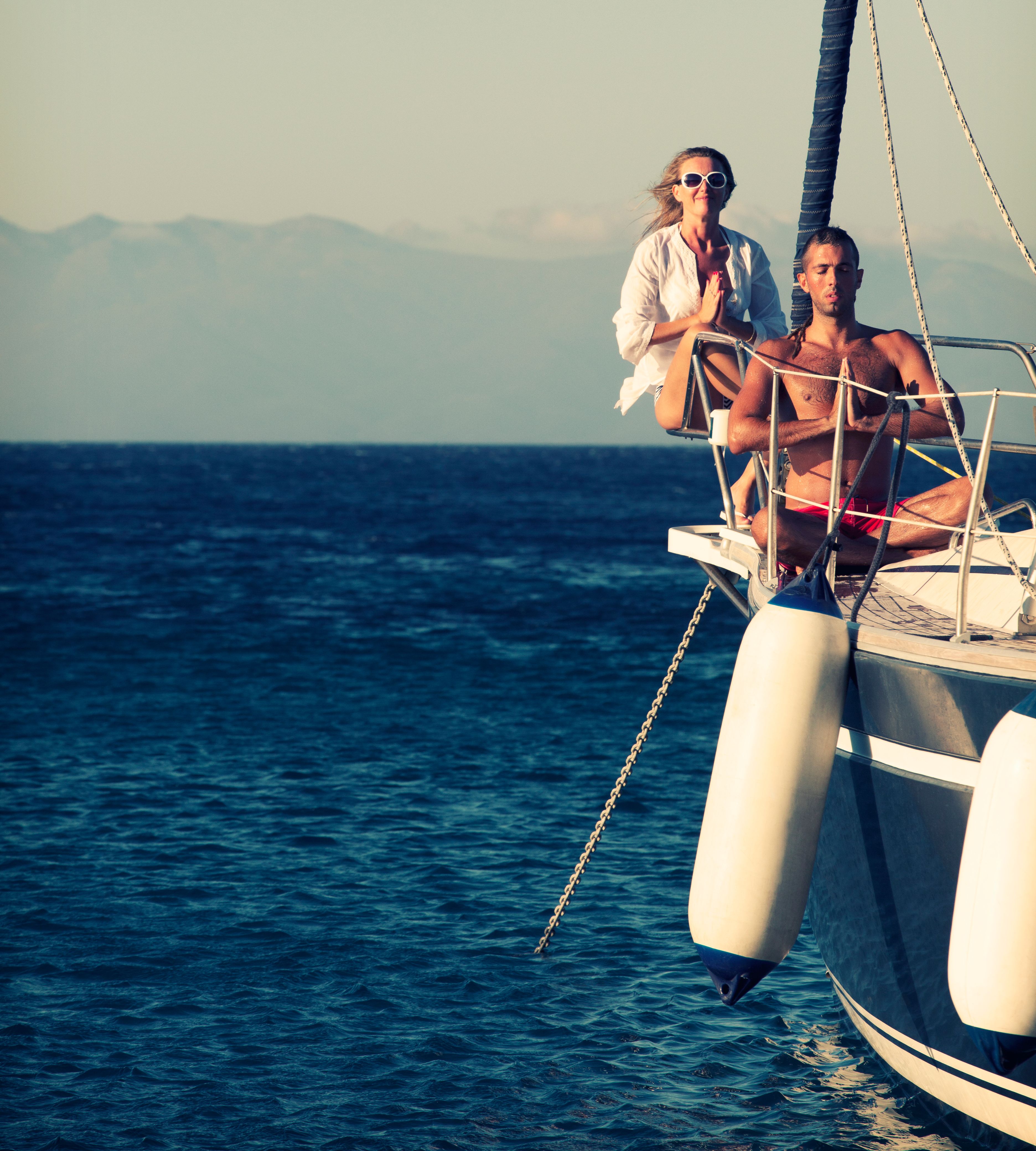 yoga on sailboat
