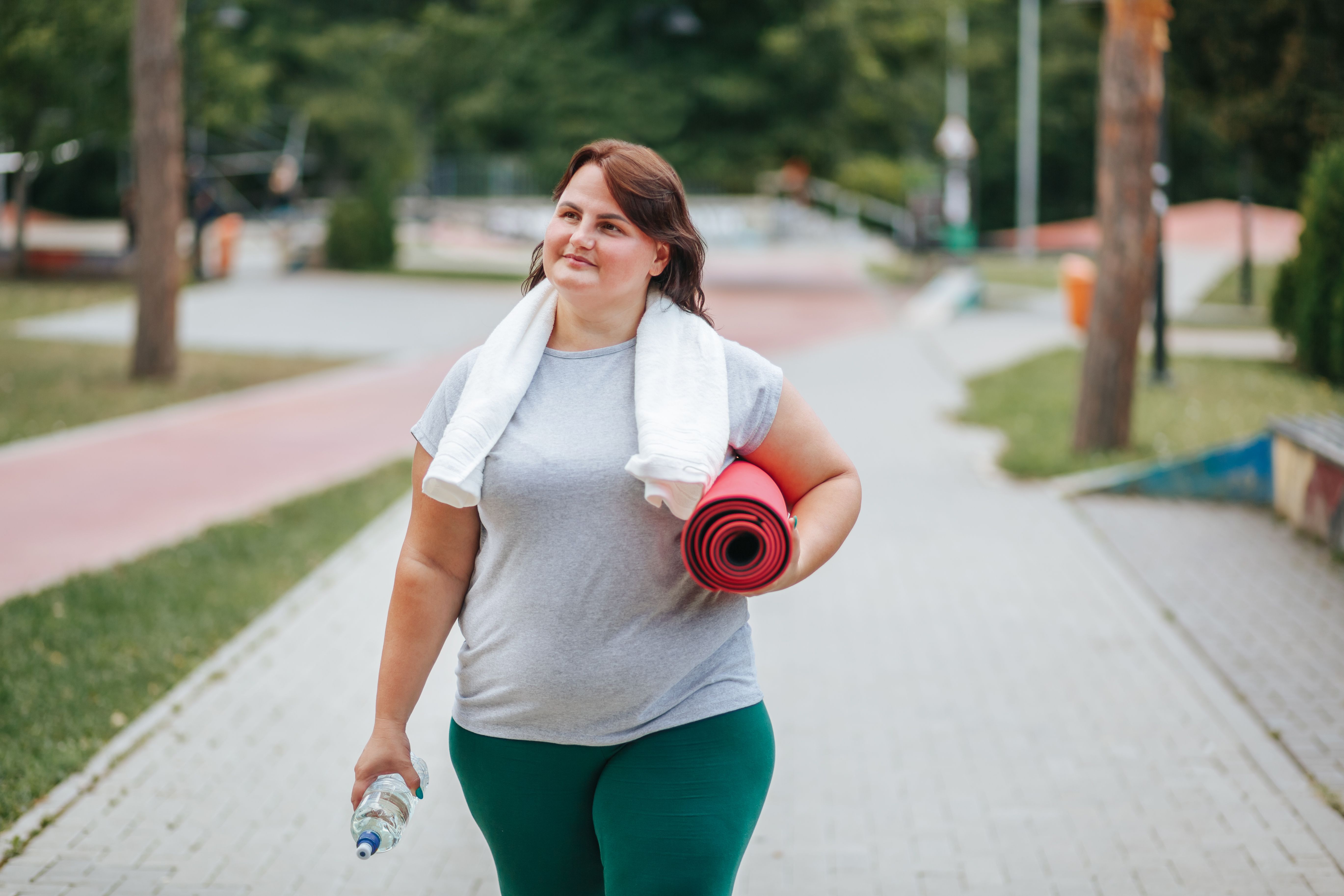 After Training Bliss Smiling Plus Size Woman's Satisfaction