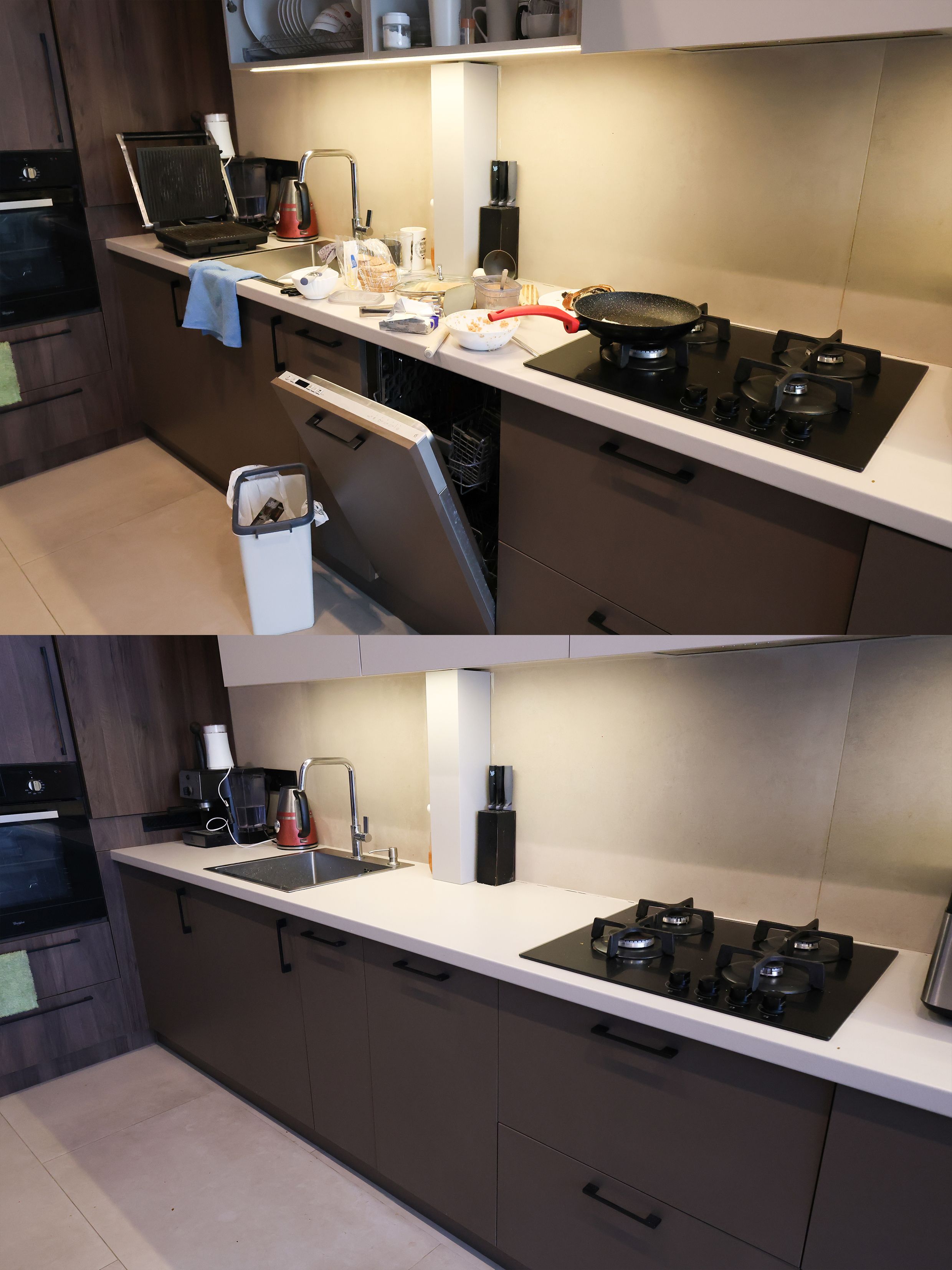 before and after cleaning