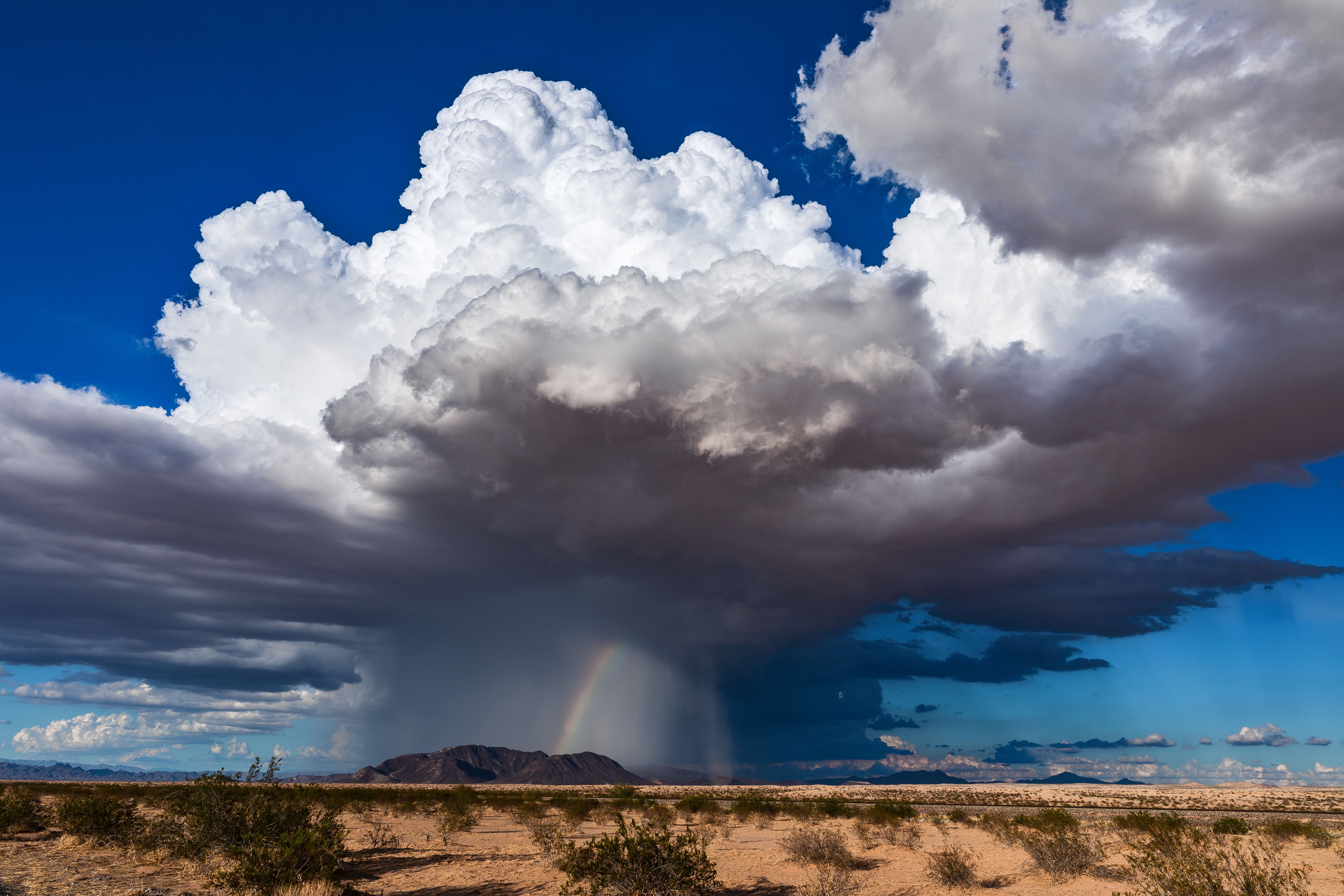 Cumulonimbus thunderstorm cloud with heavy rain. Cumulonimbus thunderstorm cloud with heavy rain.