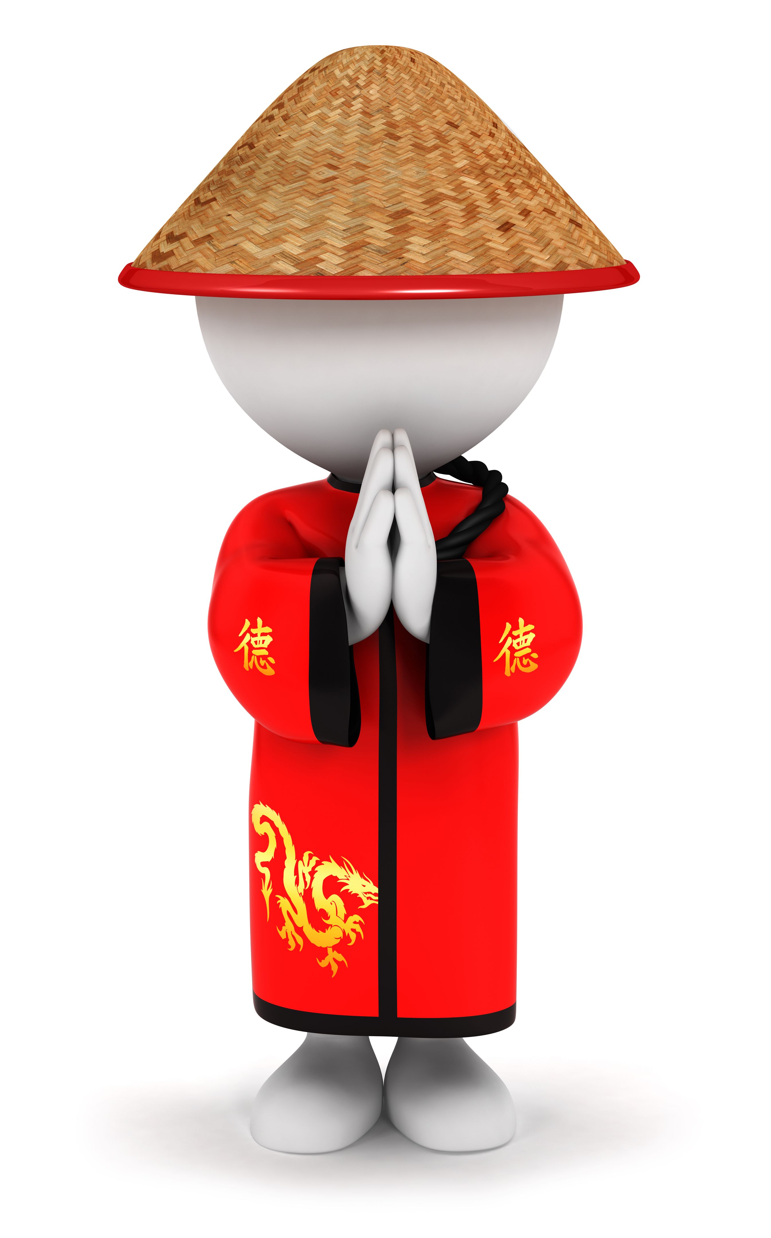 3d white people chinese