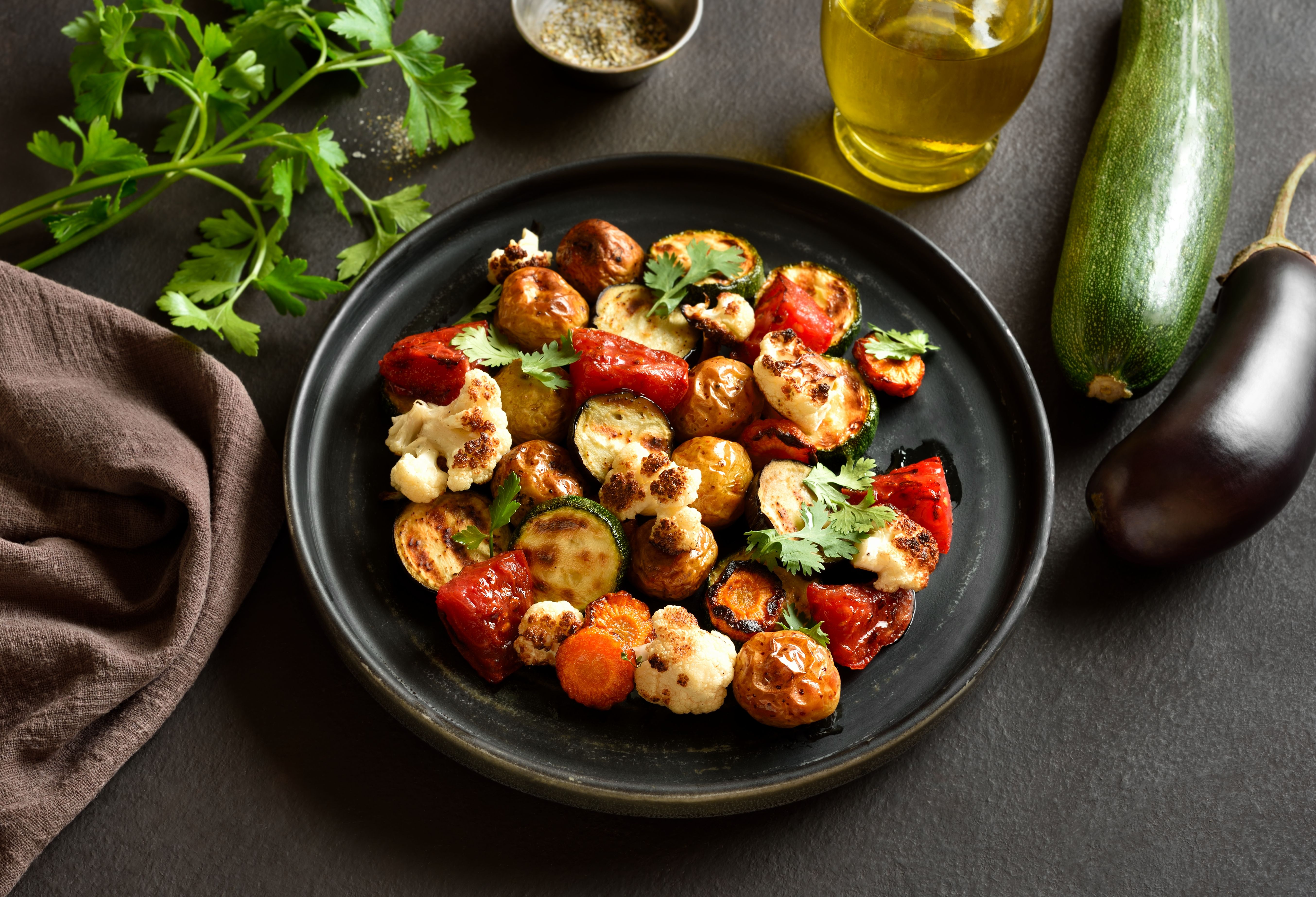 roasted vegetables plate