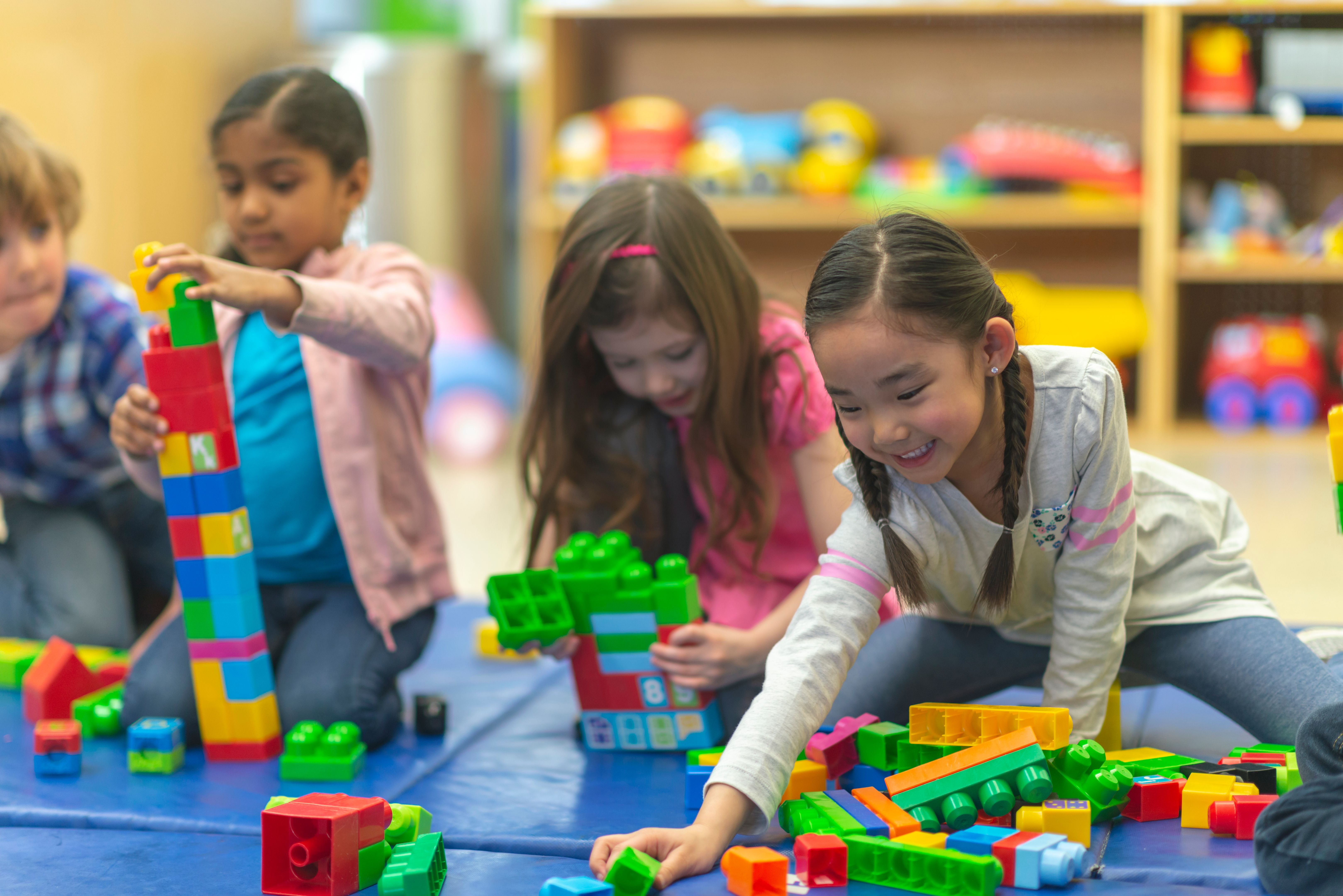 children playing classroom