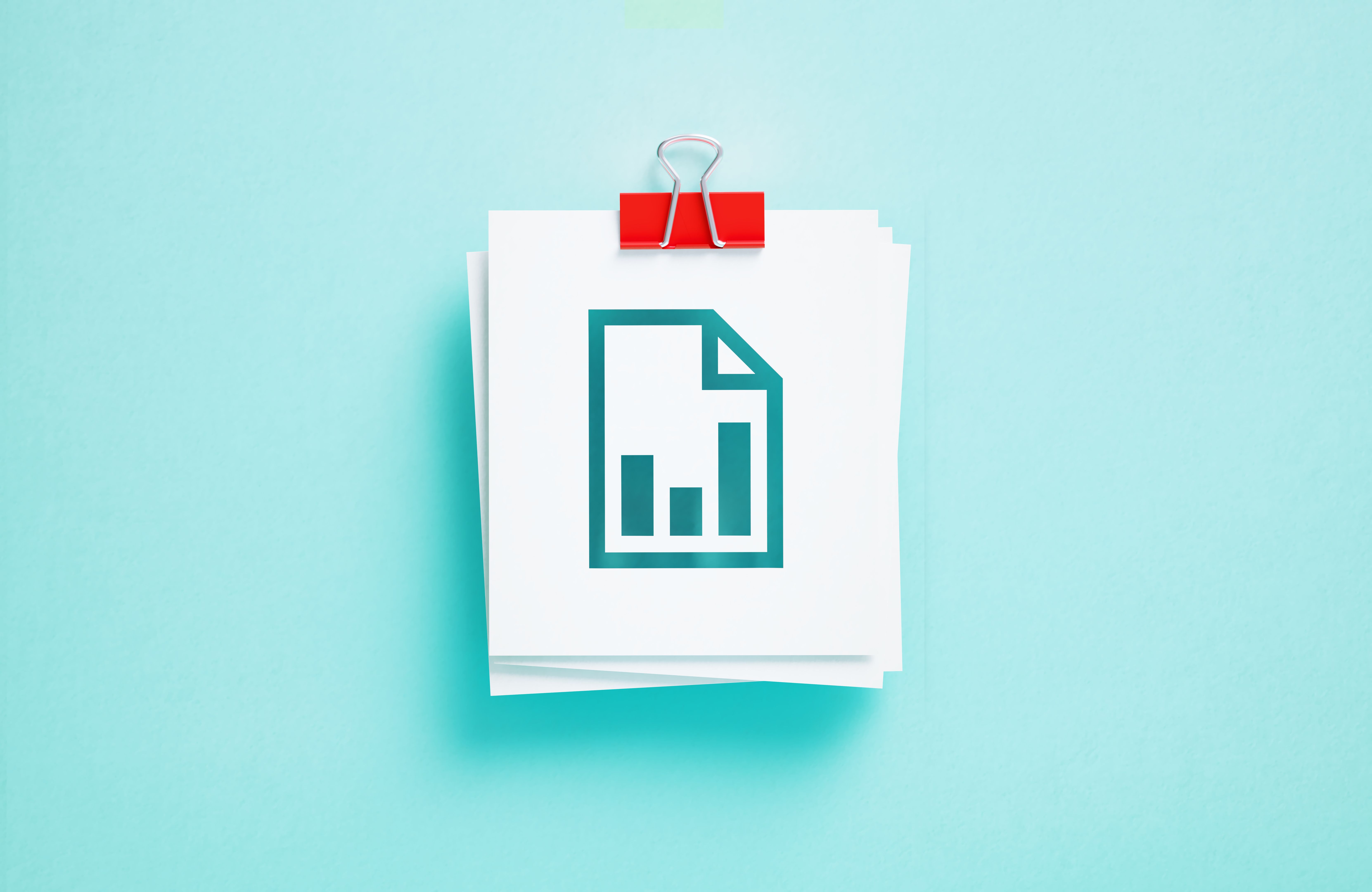 Document Shaped Cut Out Post It Notes On Blue Background Document Shaped Cut Out Post It Notes On Blue Background