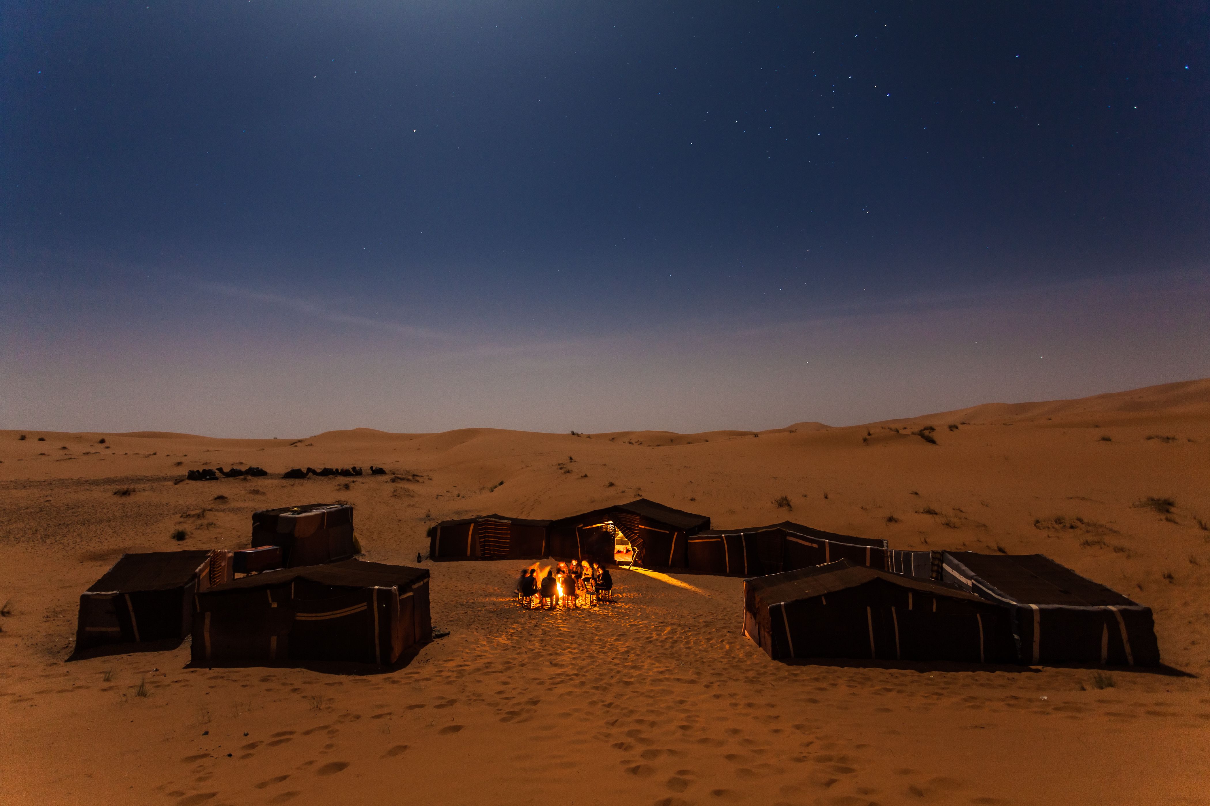 Campire in the Desert of Sahara
