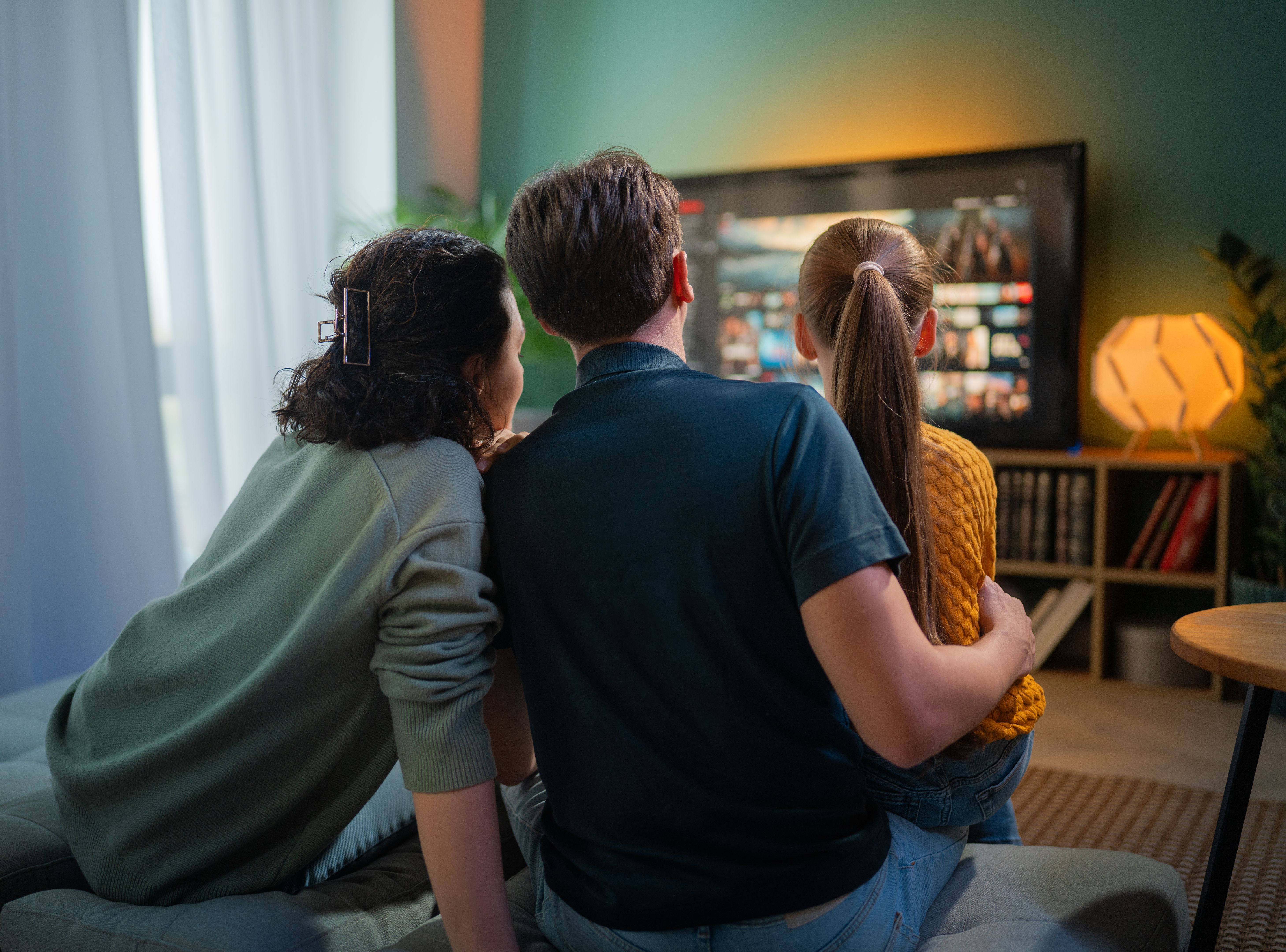 family watching service