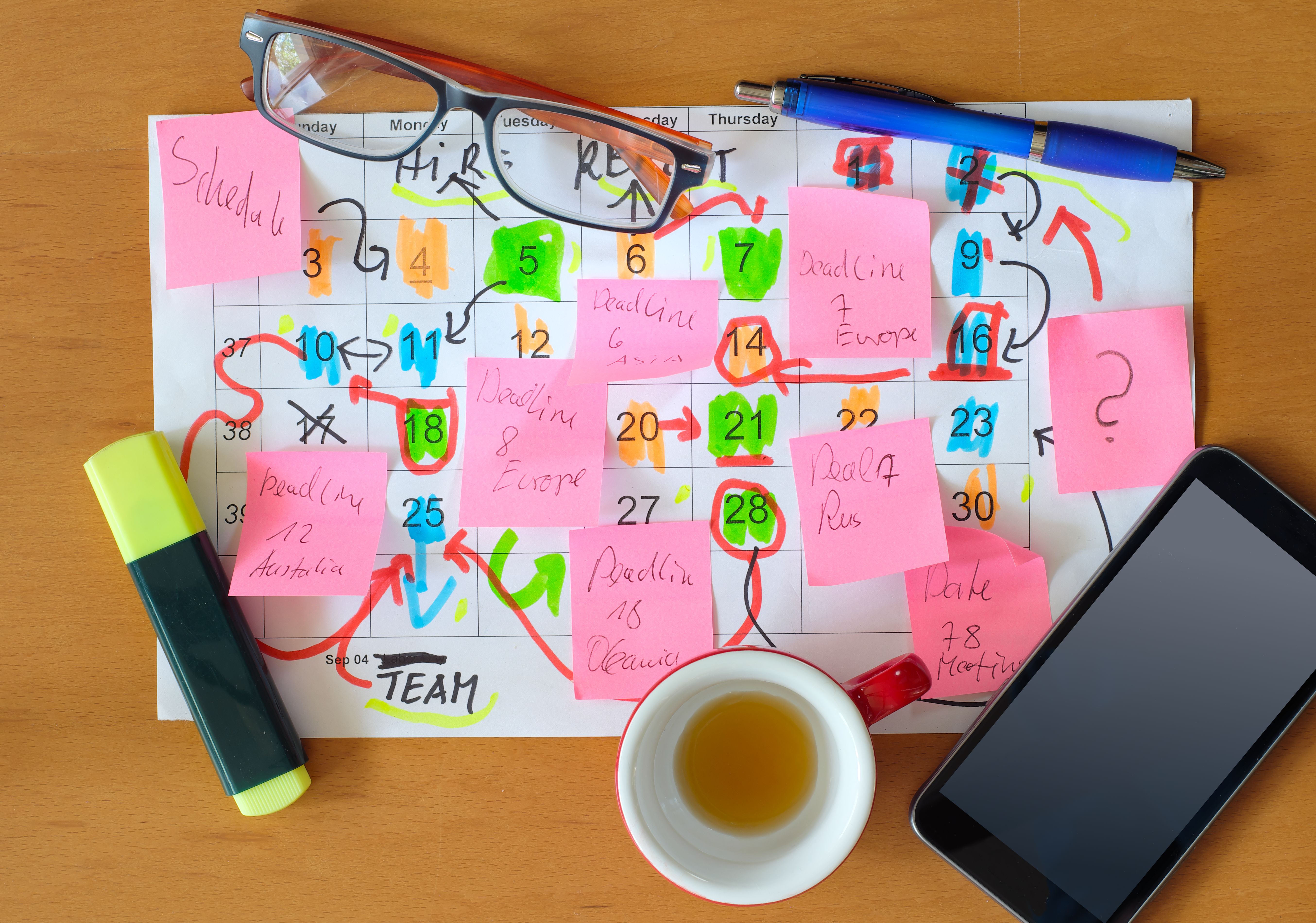 busy work desk