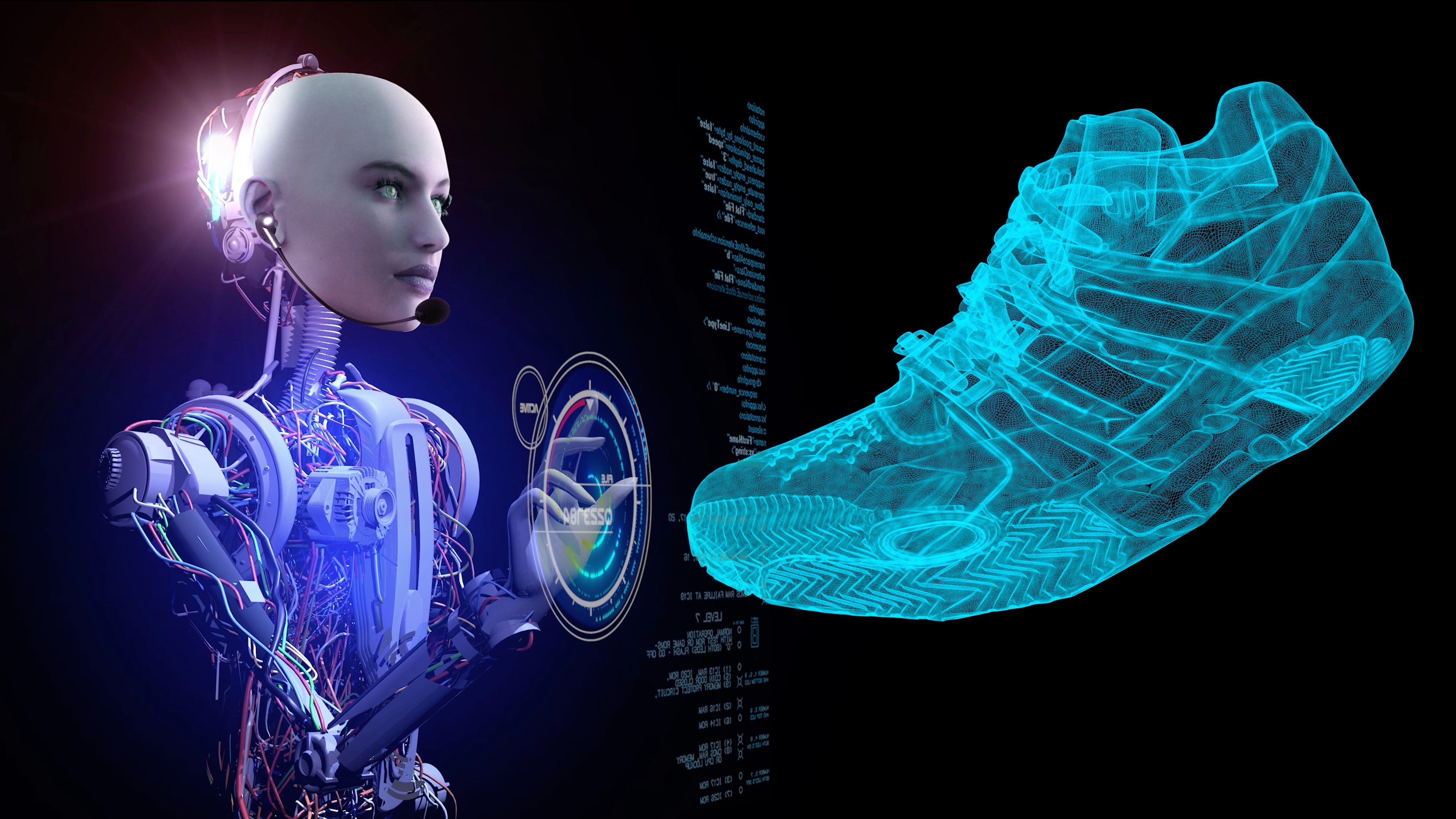 Artificial Intelligence Robot Designing Shoe Artificial Intelligence Robot Designing Shoe