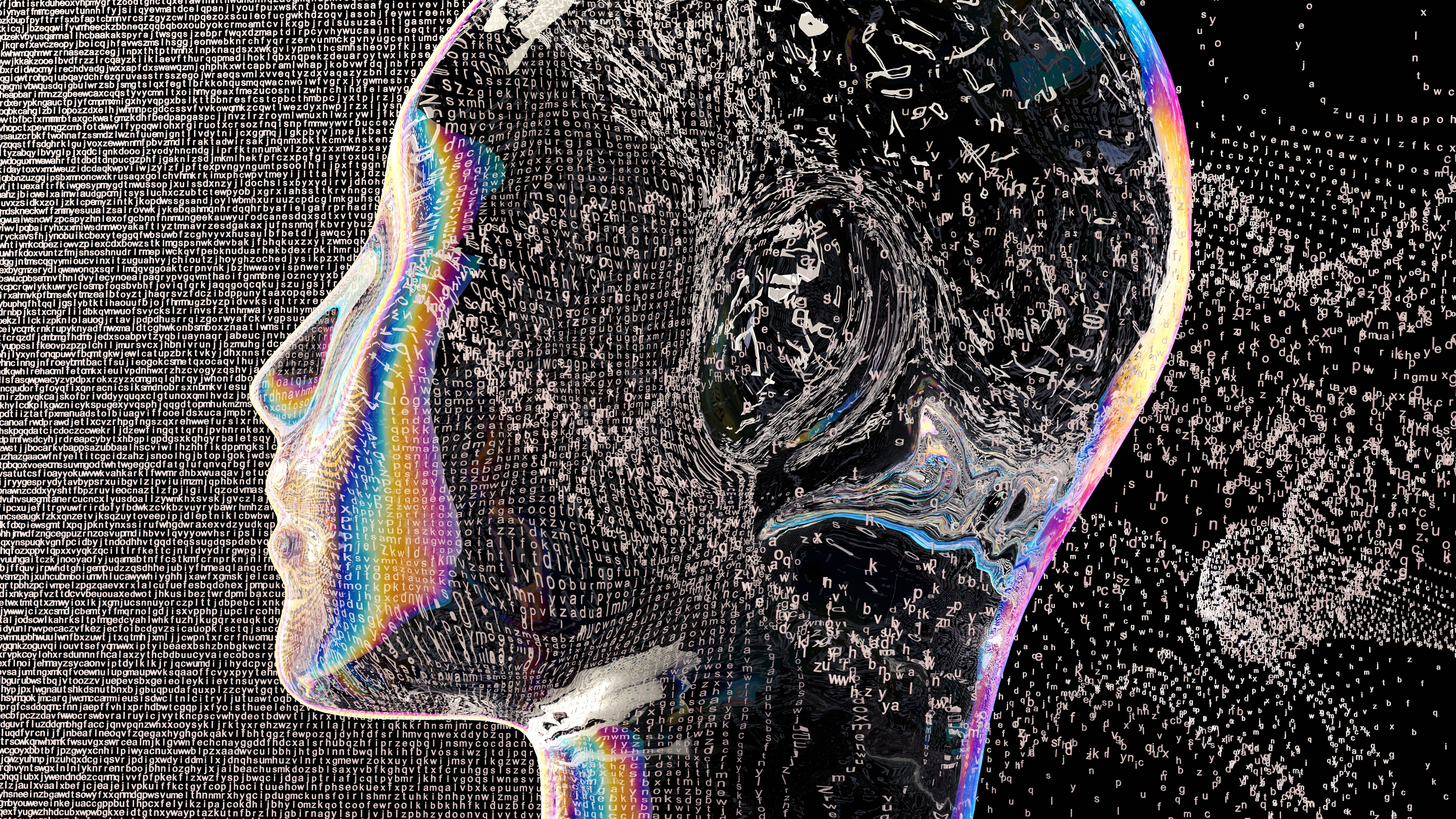 Flowing river of letters Flowing river of letters