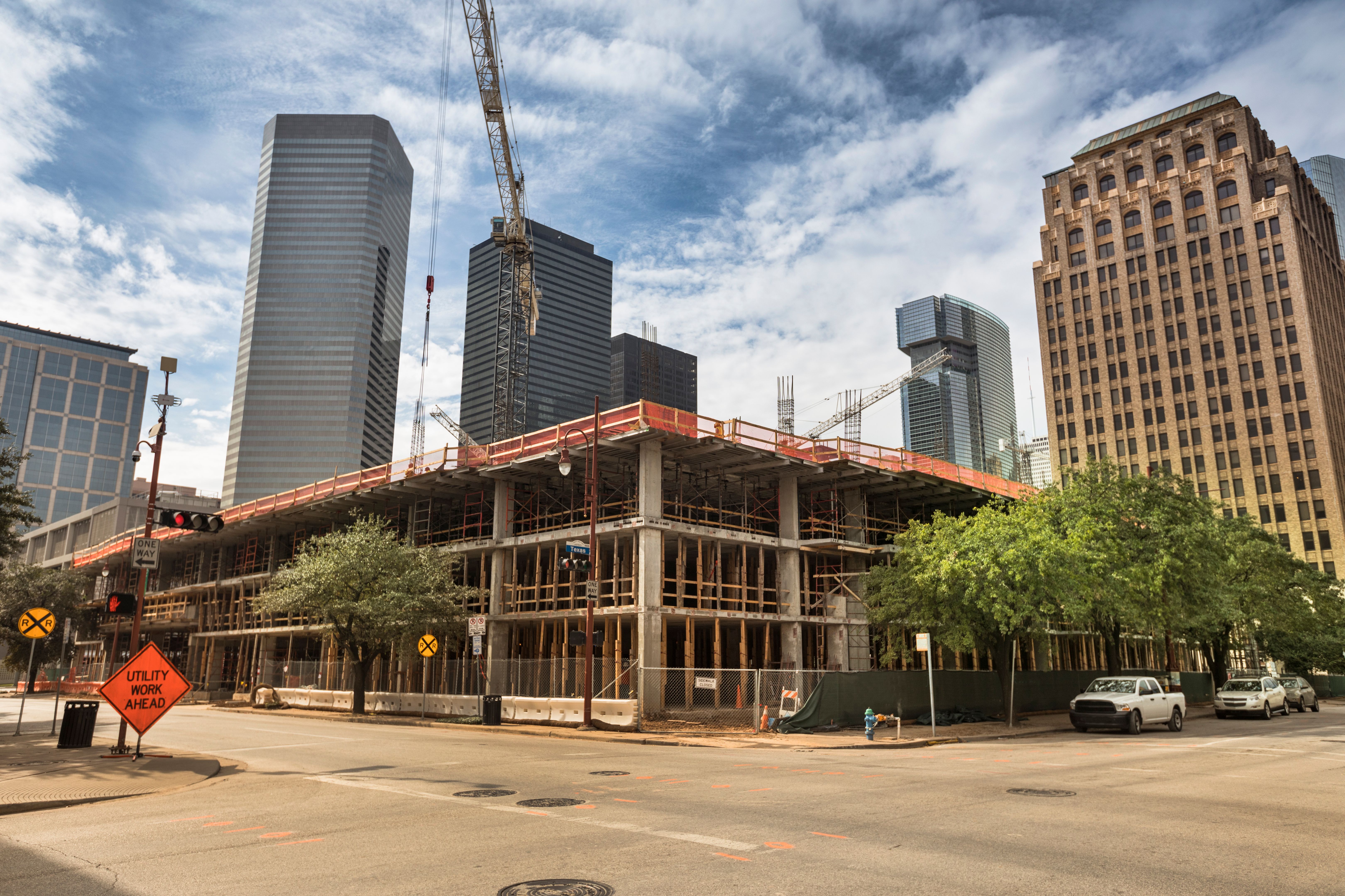 Building construction in Houston Texas