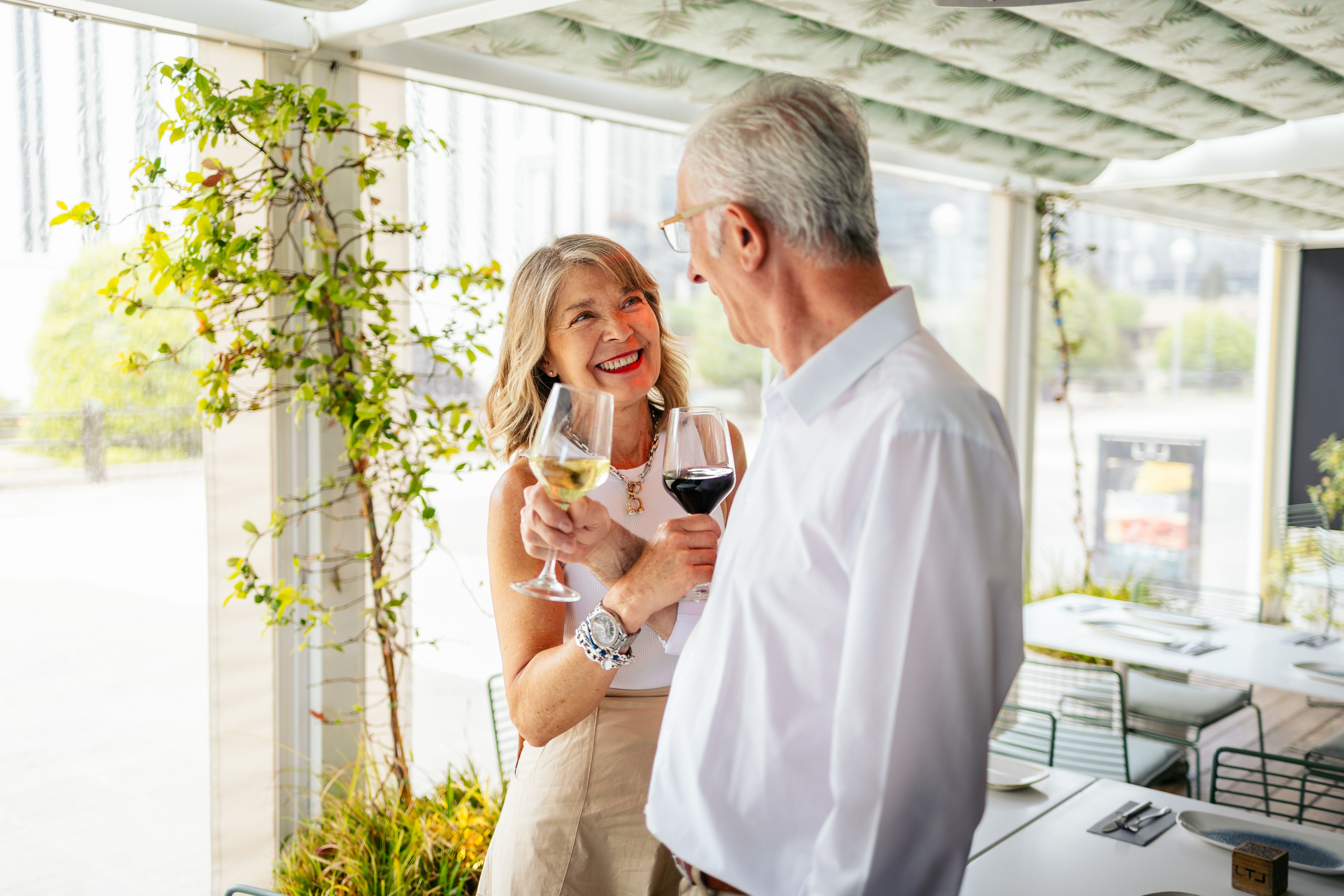 guests enjoying wine