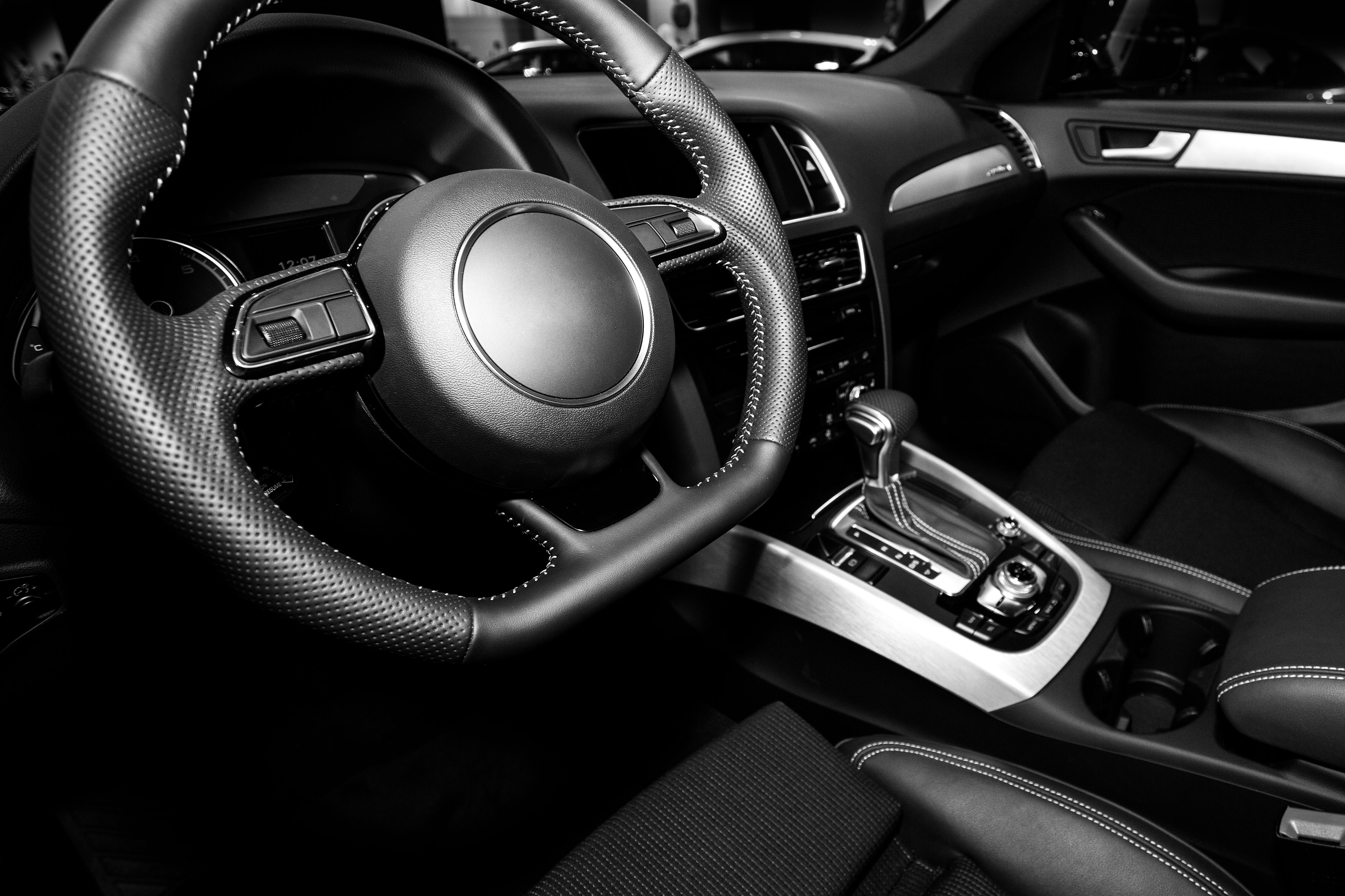 black car interior