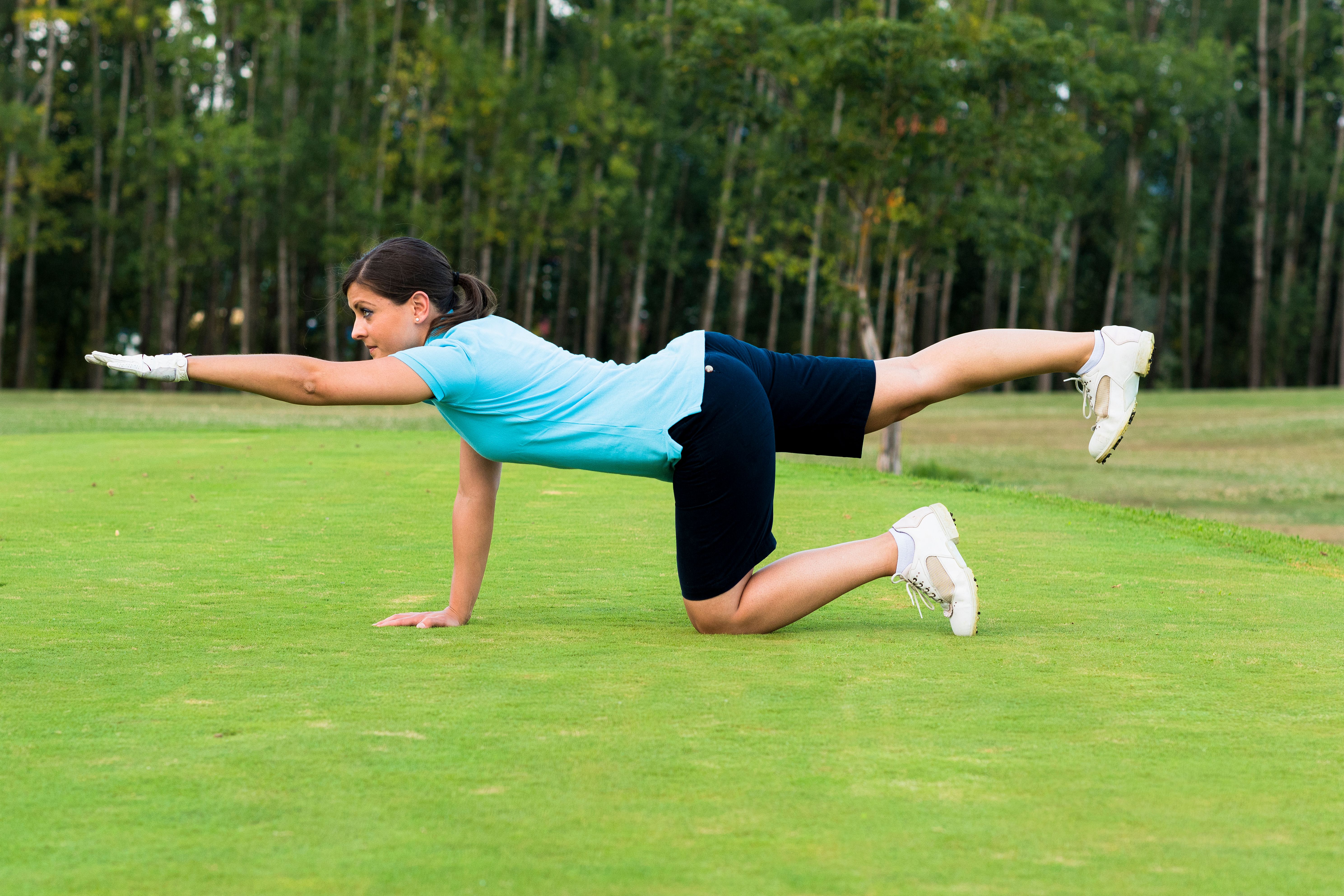 golfer stretching