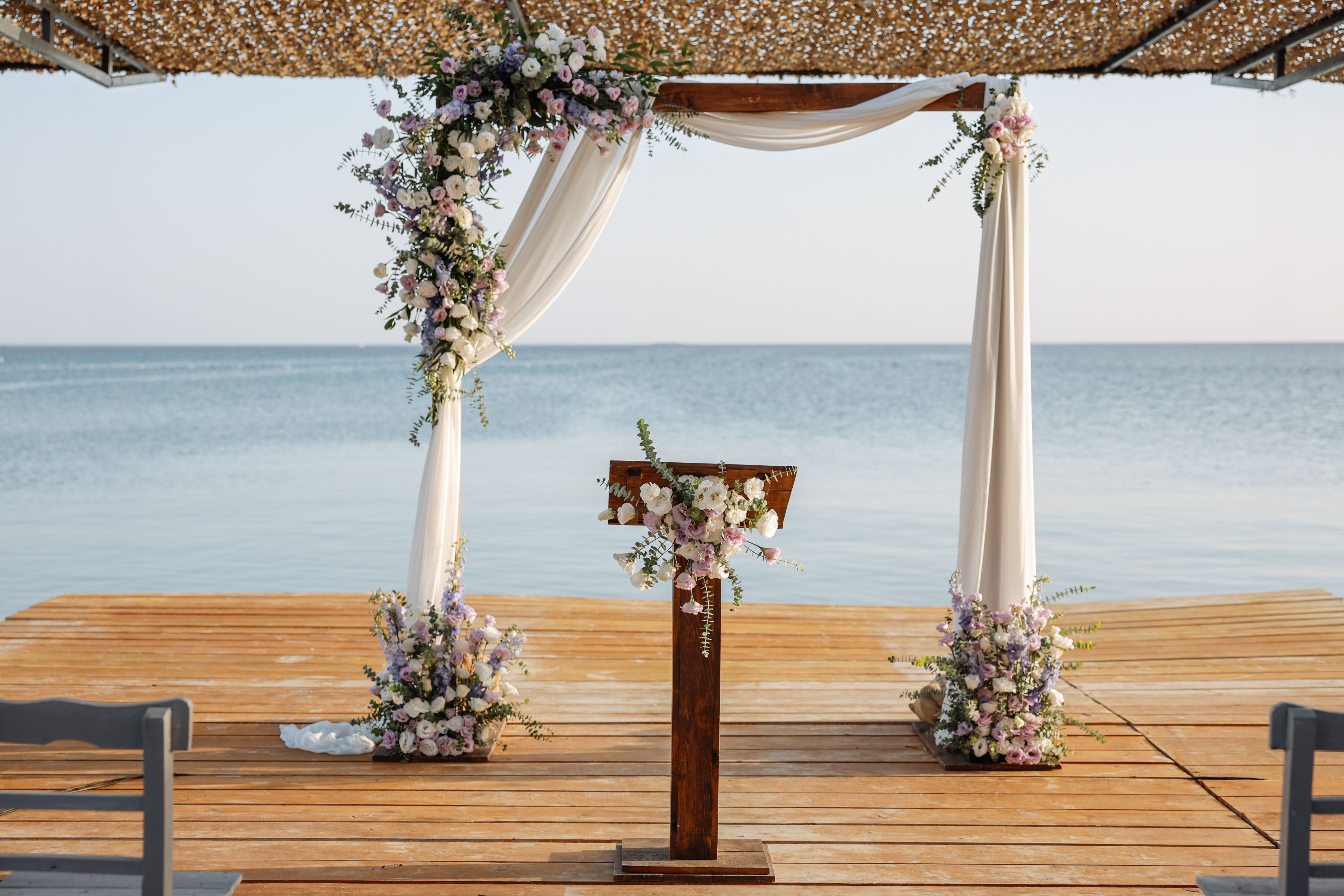 Beautiful wedding arch on the beach
