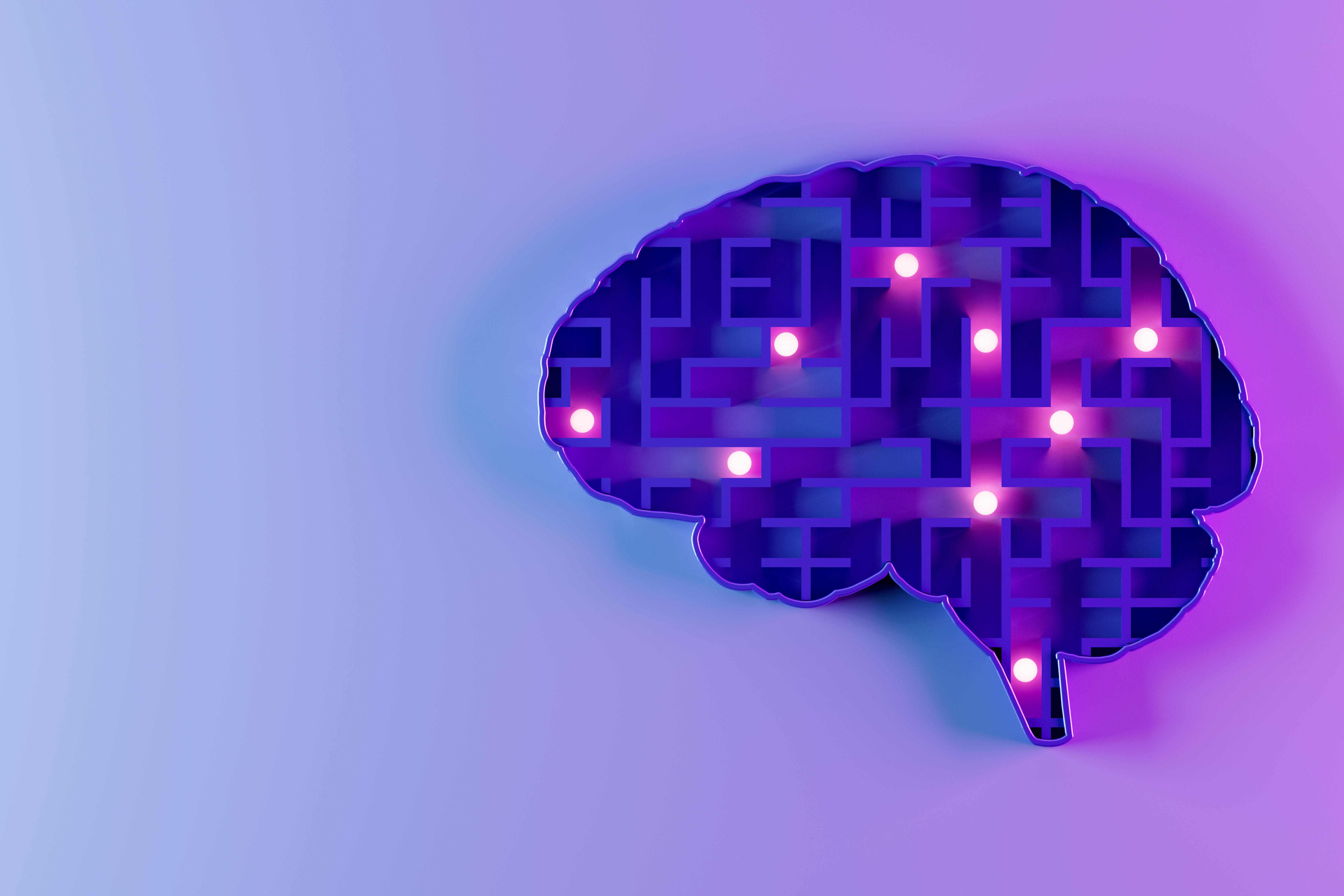 Mental health, labyrinth in brain shape