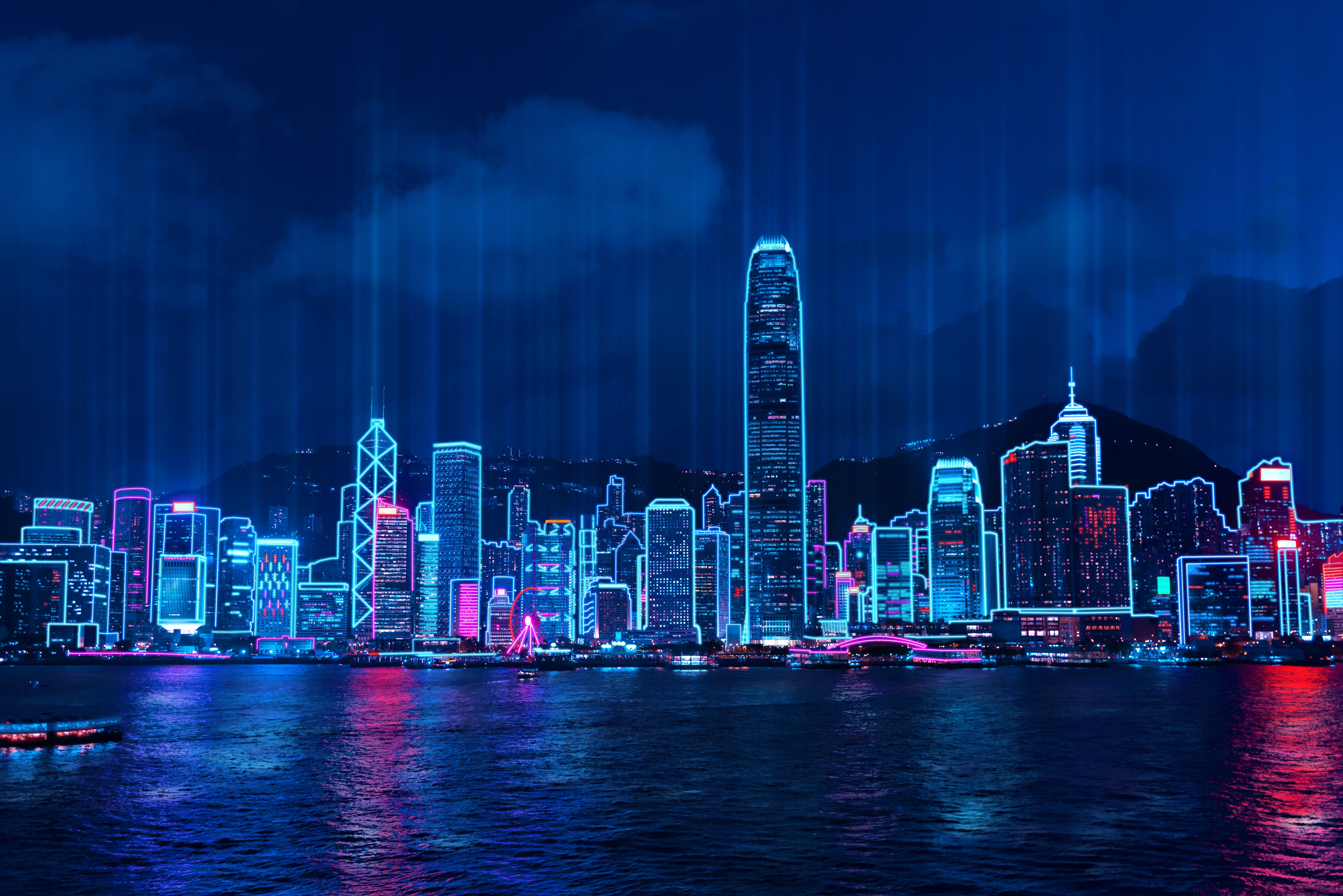 cyberpunk skyline