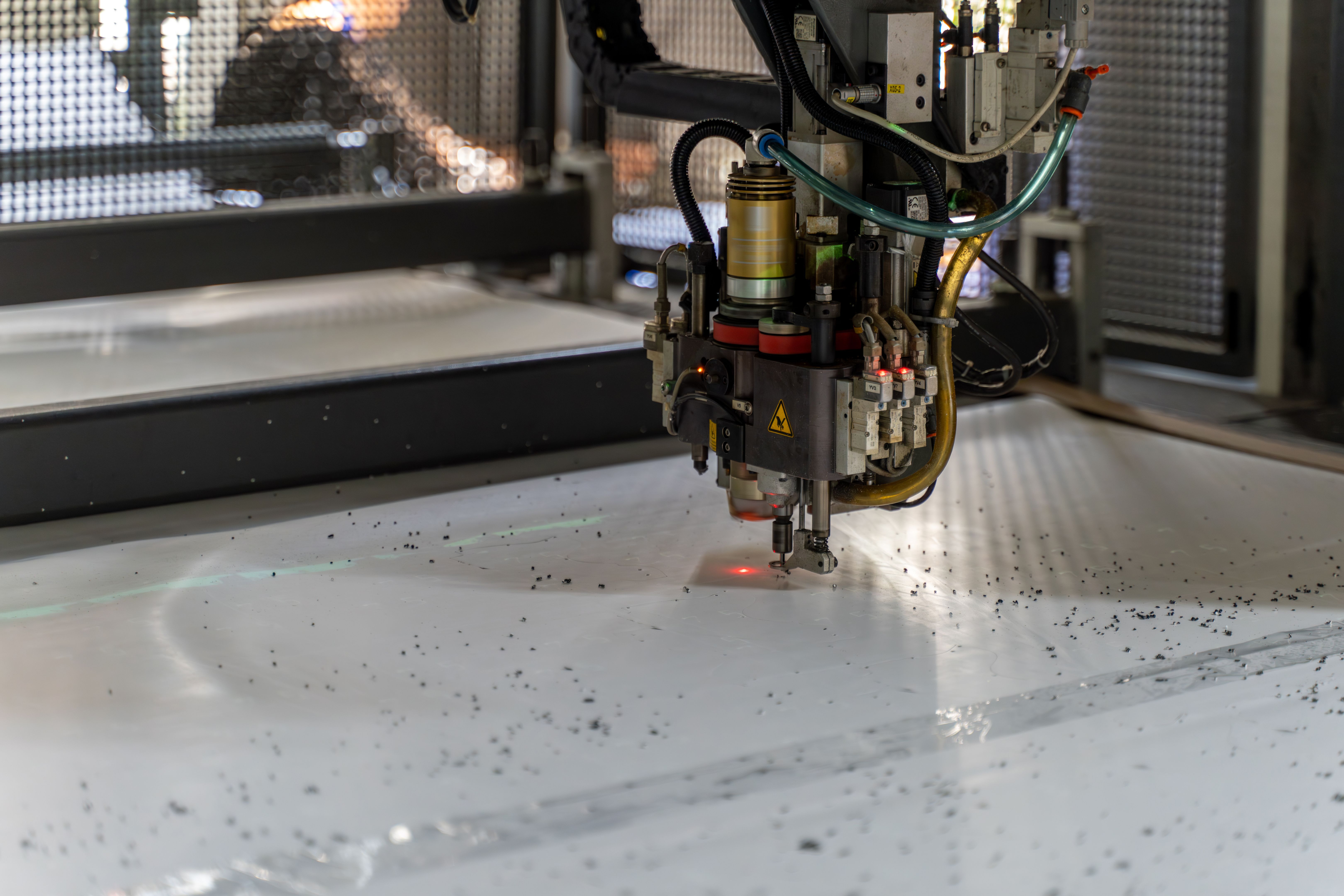 Shoe processing production line automation equipment at work