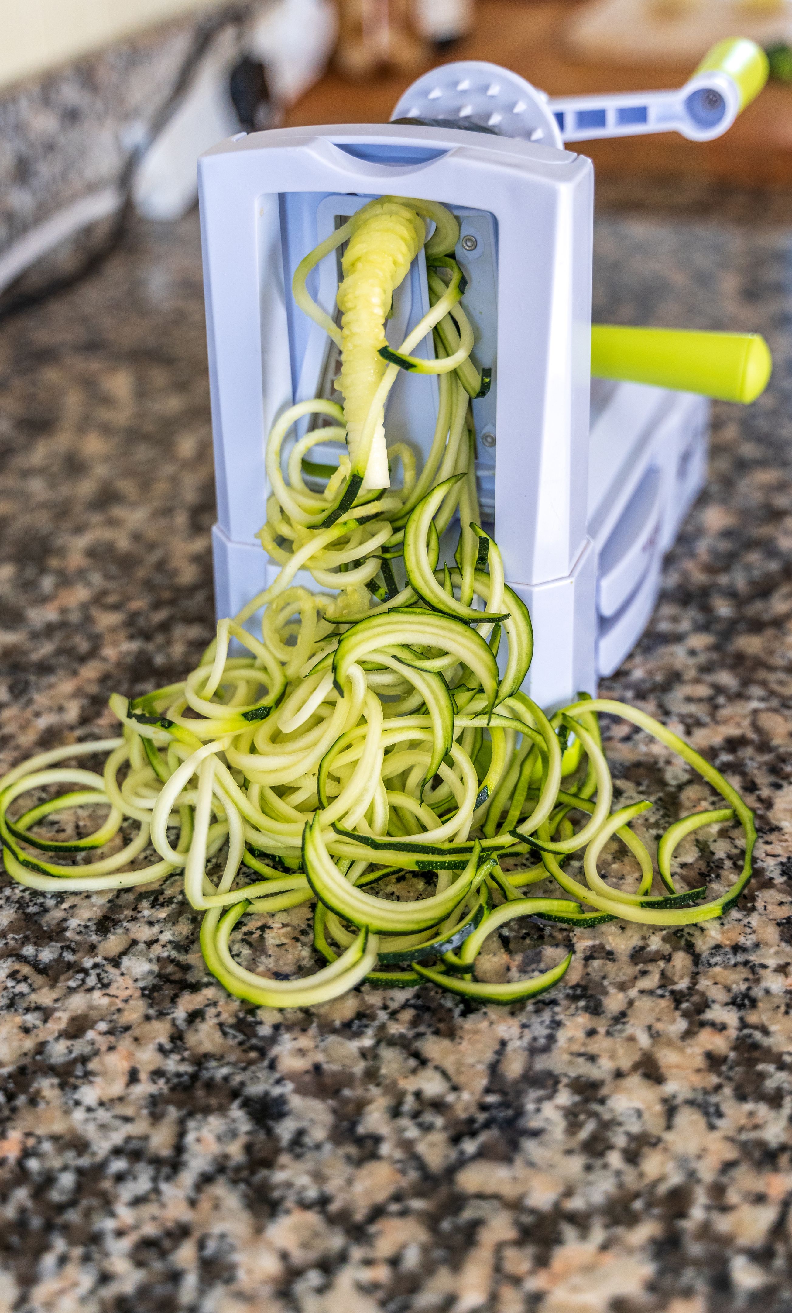 Spiralized courgette zucchini
