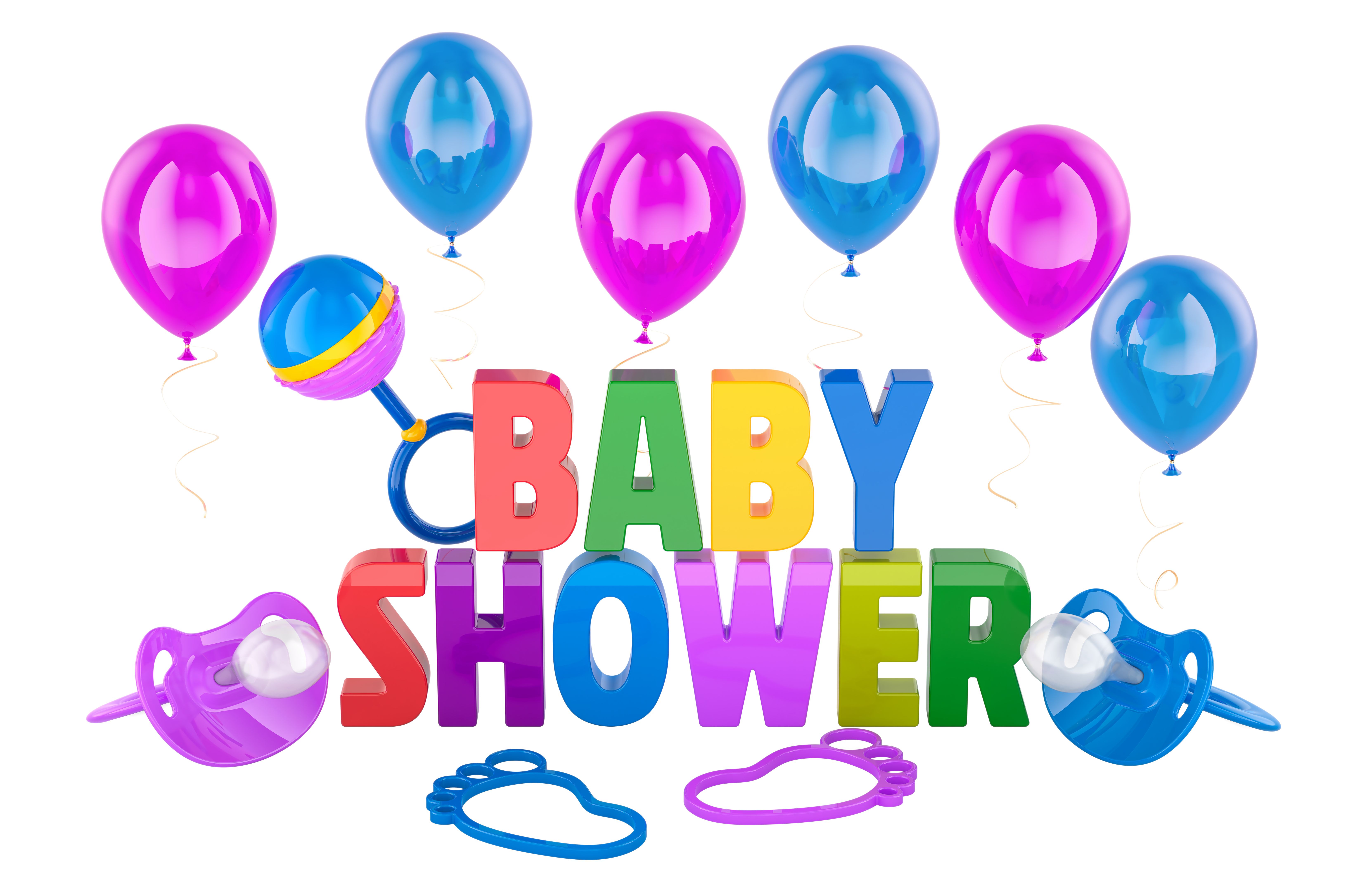 bright colorful baby shower