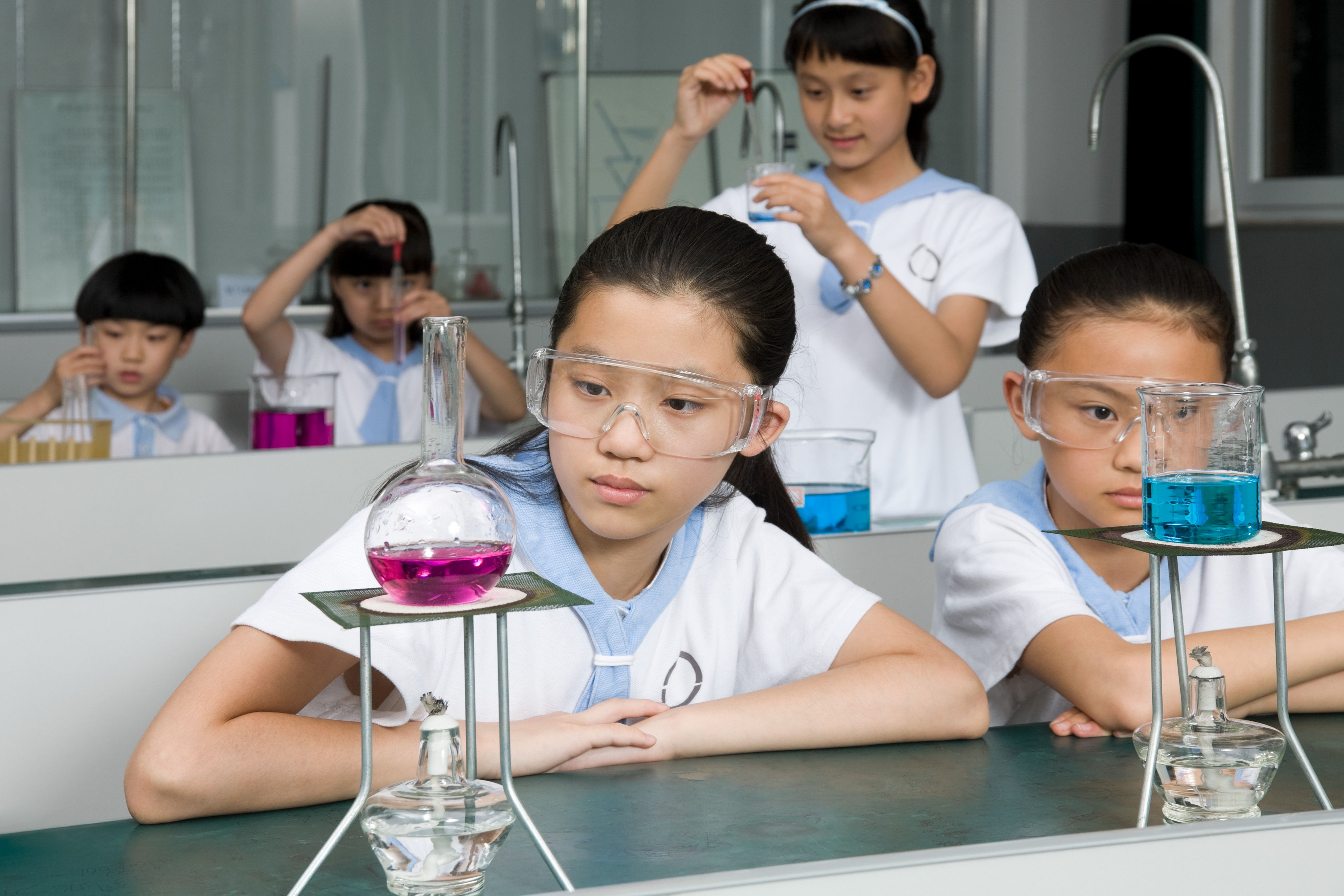 students learning